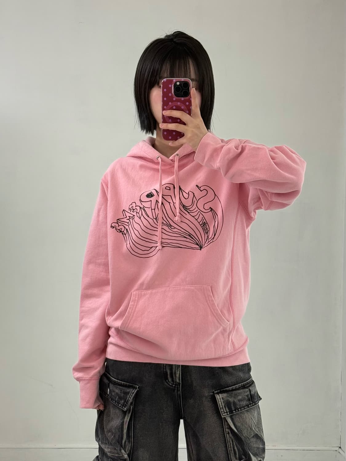 슈프림 다니엘 존스톤 핑크 후드티 상품이미지1