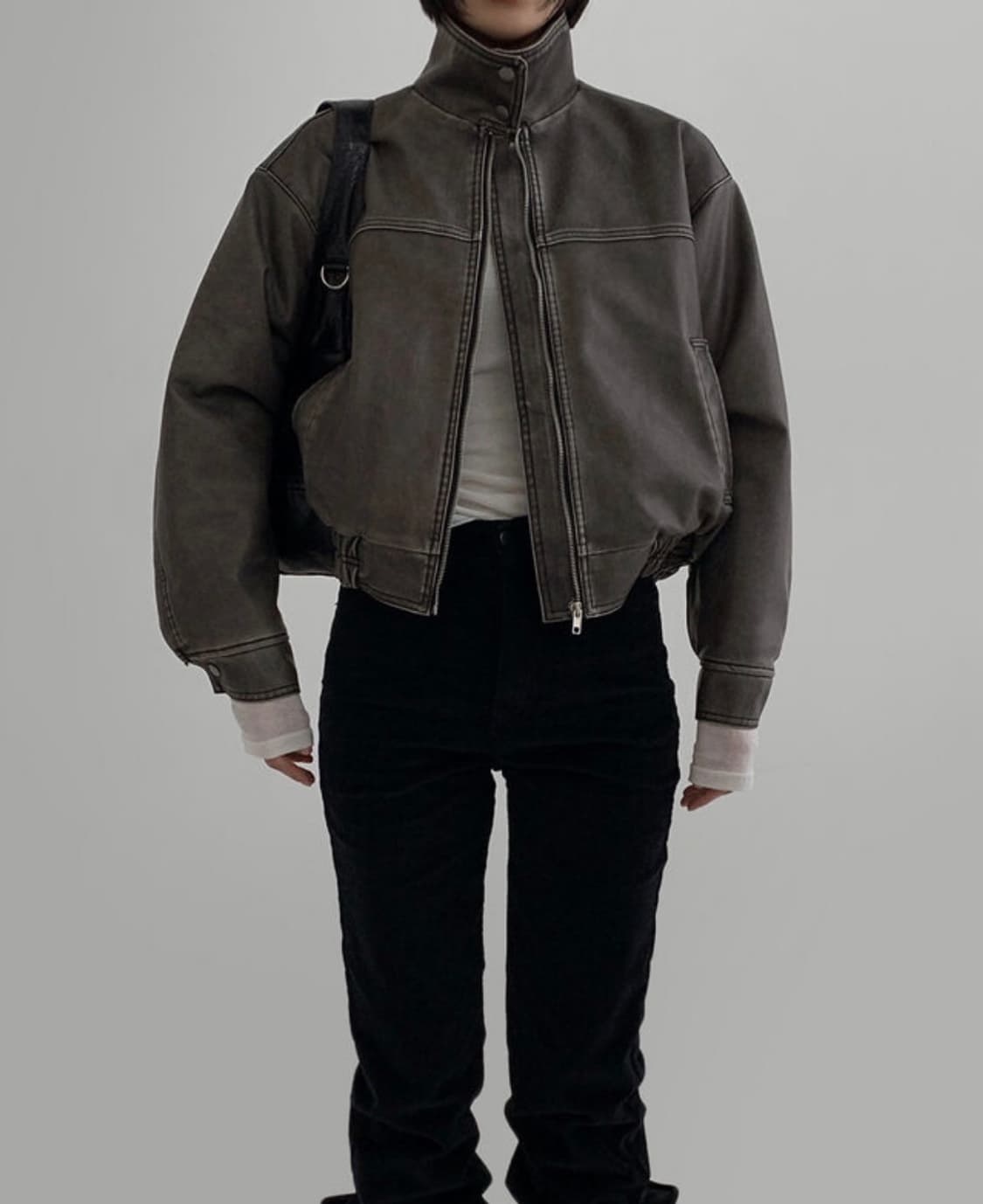 라룸 덤블 레더 자켓 상품이미지1