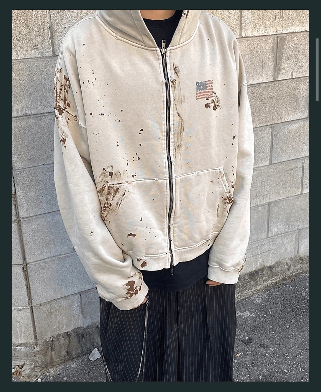 언더마이카 주트 더블체인 슬랙스 브라운 스트라이프 1 상품이미지3