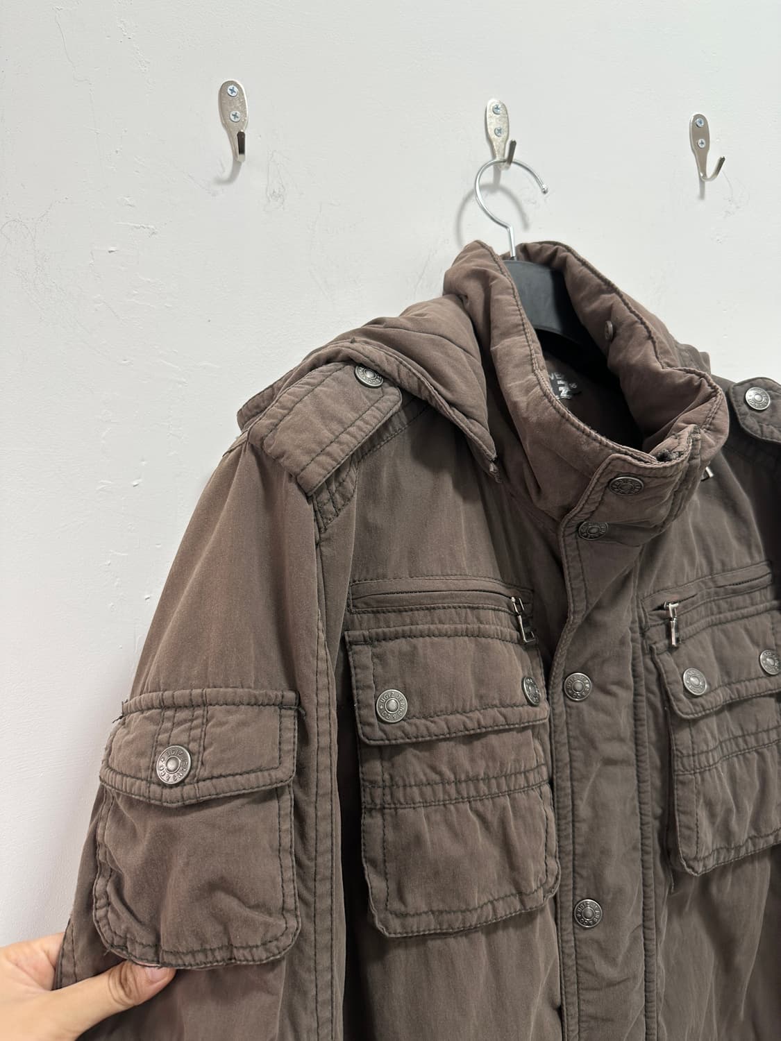 UGIZ grunge fade washed multi zip jacket 상품이미지5