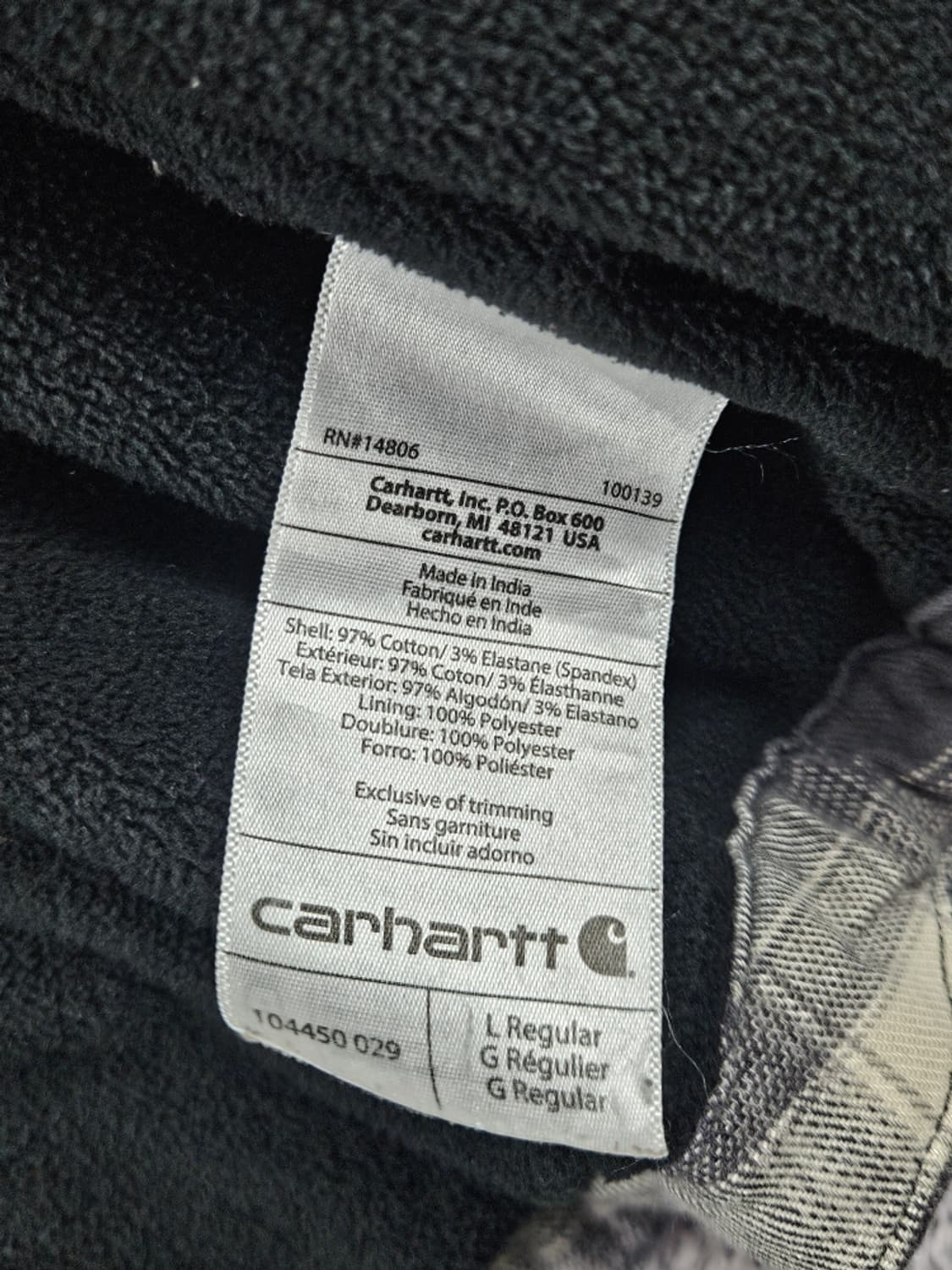 칼하트 헤비 플리스 체크 셔츠 워크 자켓 ( L ) / 10722 상품이미지9