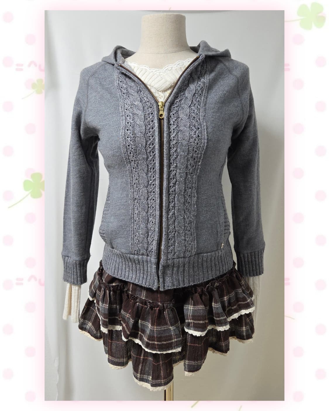 쿠미쿄쿠 그레이 모리 후드집업 상품이미지4