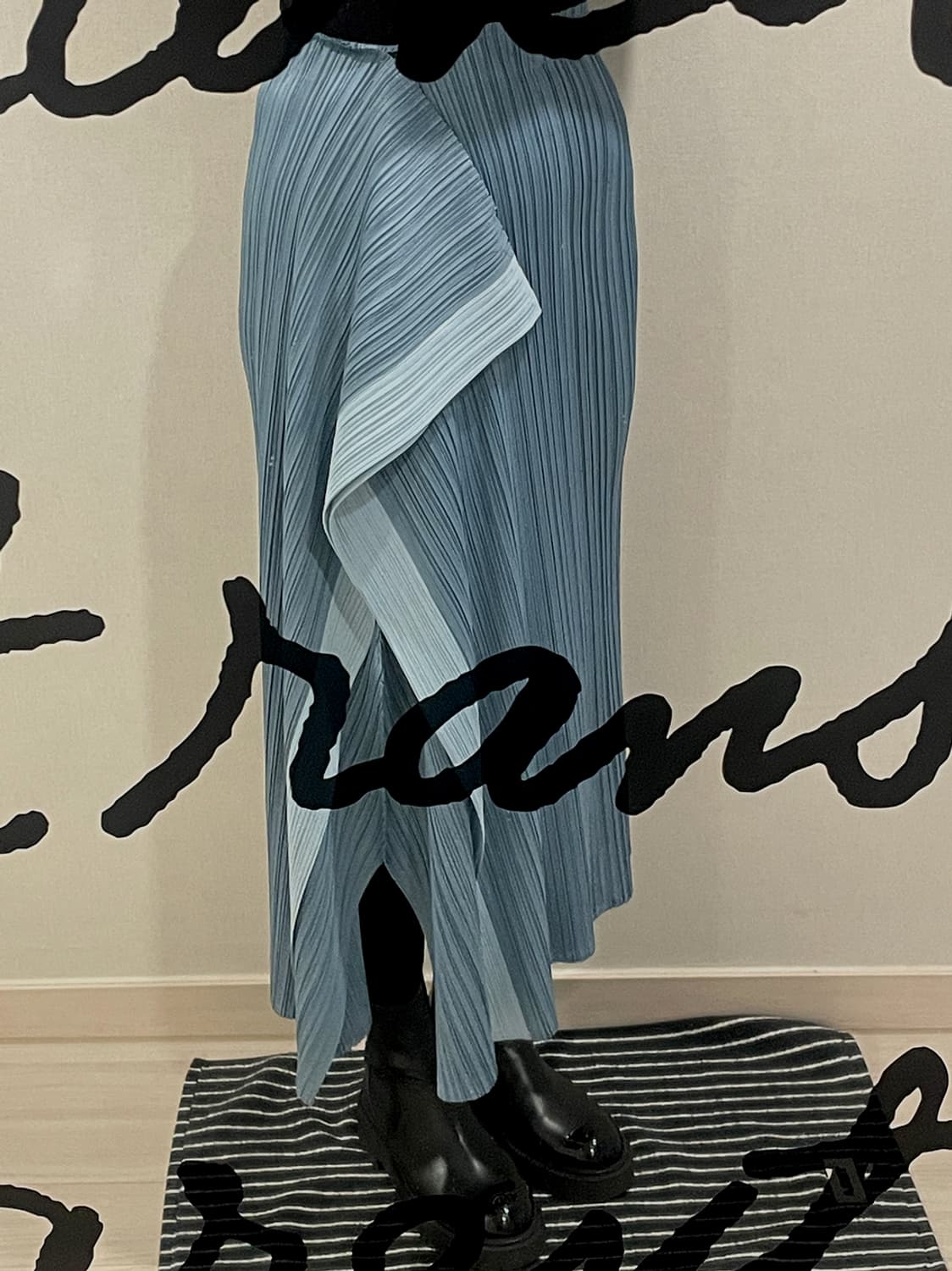 플리츠미 소라색 스커트 상품이미지2