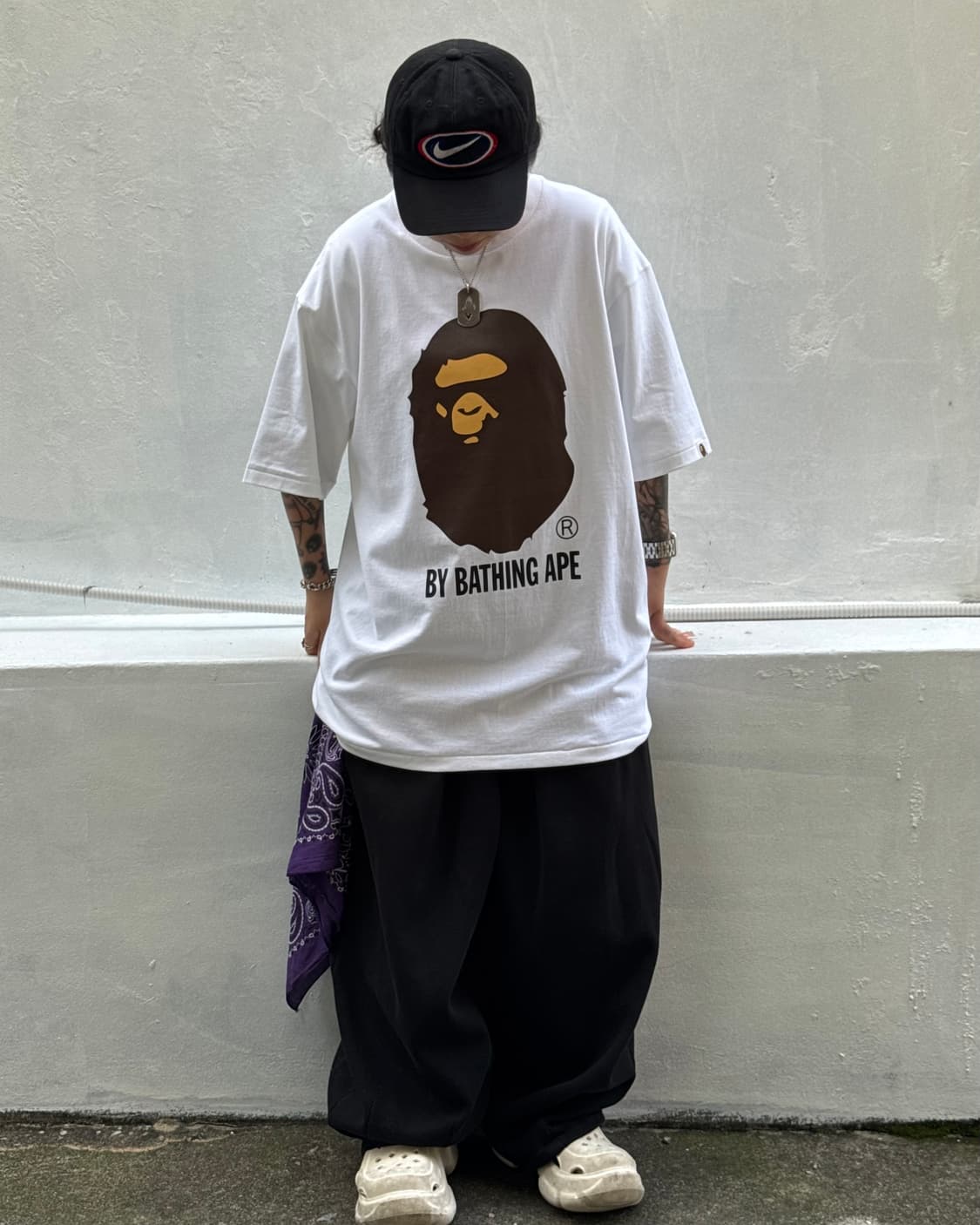 Bape 베이프 빅사루 화이트 반팔 상품이미지2