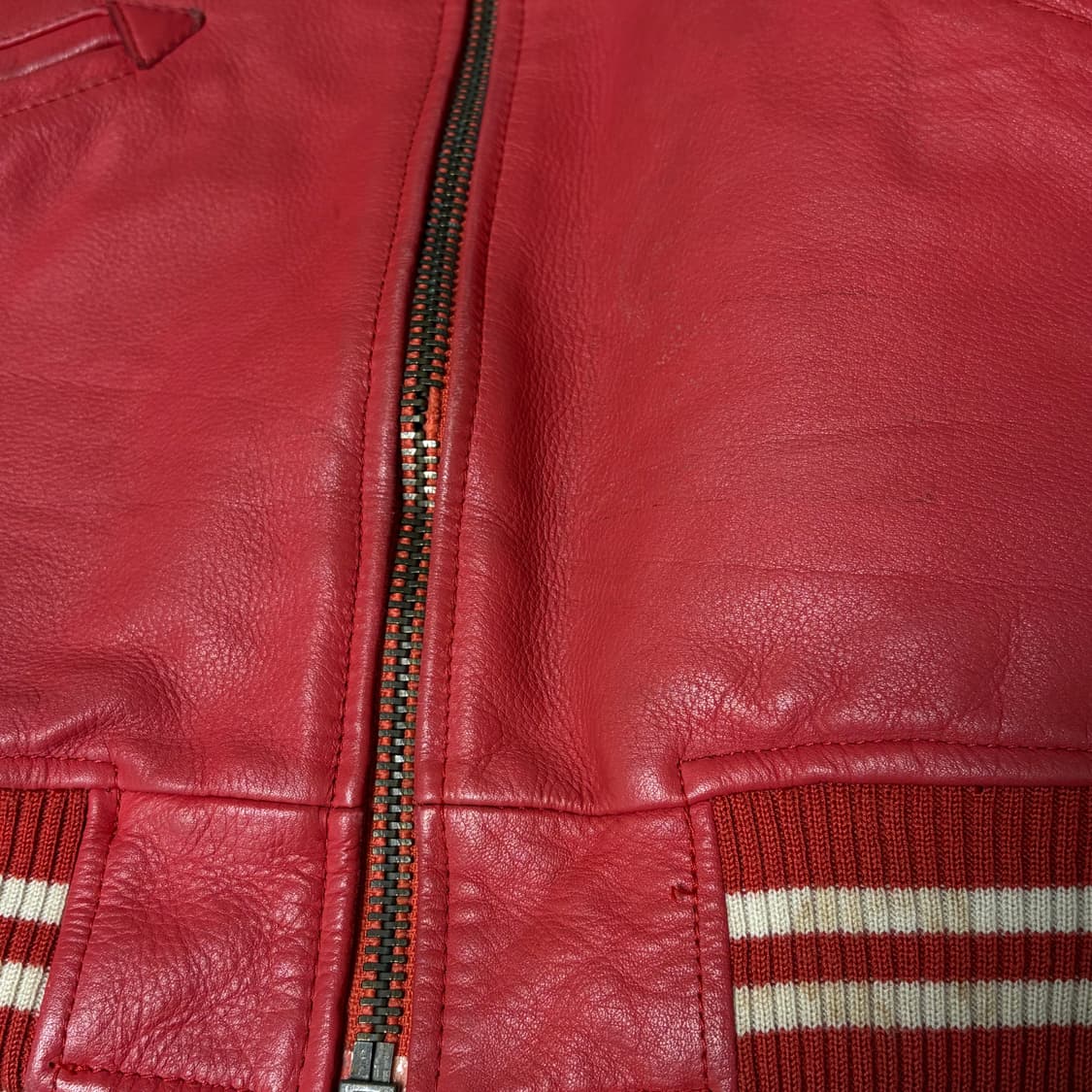 (L)90s Avirex 아비렉스 레더 바시티 자켓 상품이미지6