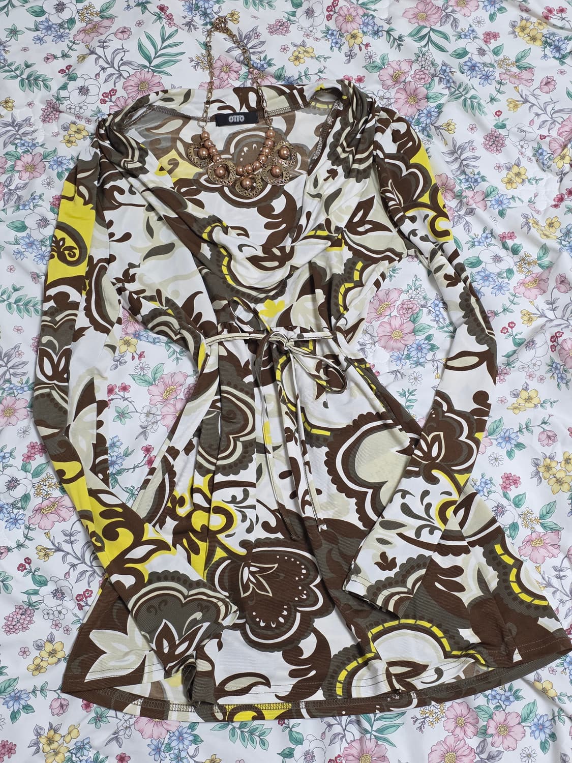 빈티지)페이즐리 오리엔탈 에스닉st 모리걸 튜닉 로맨틱 롱슬리브블라우스 상품이미지3