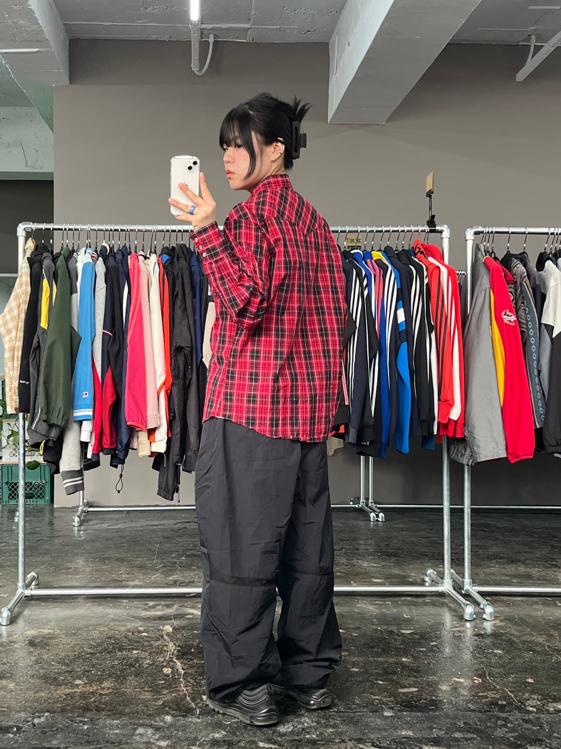 랭글러 웨스턴 체크 셔츠 상품이미지5