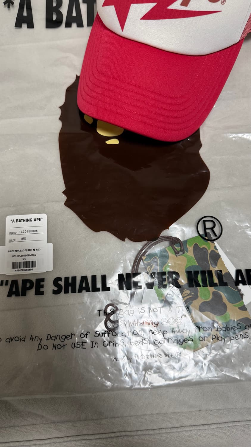 [OS] 베이프 스타 메쉬캡 레드 상품이미지4