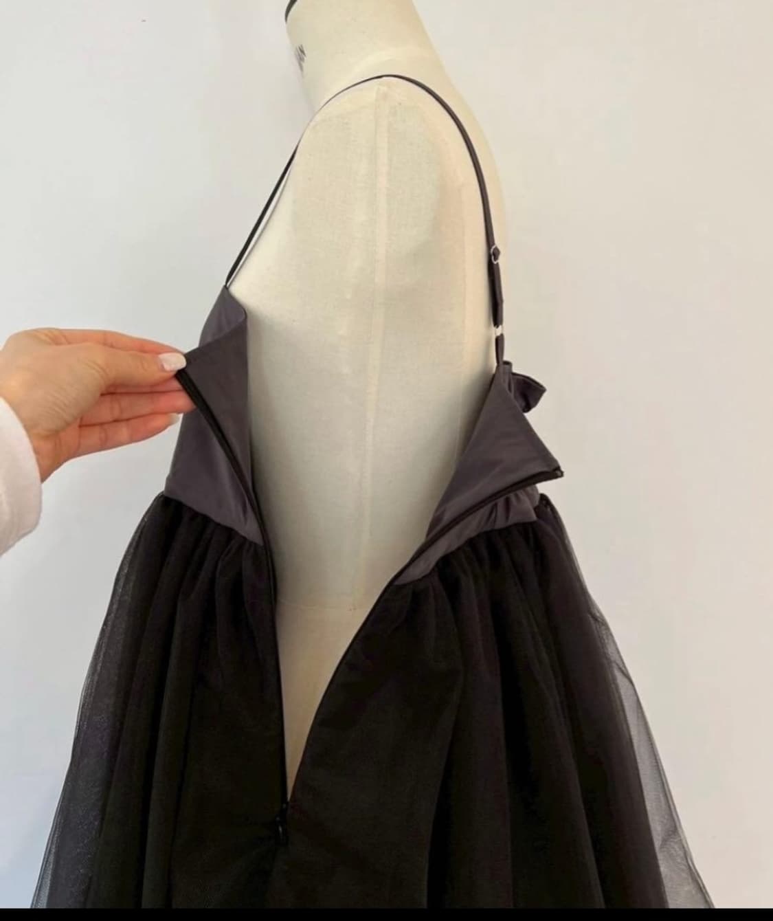 로지몬스터 튤블라우스 튤원피스 셰트 그레이 상품이미지3