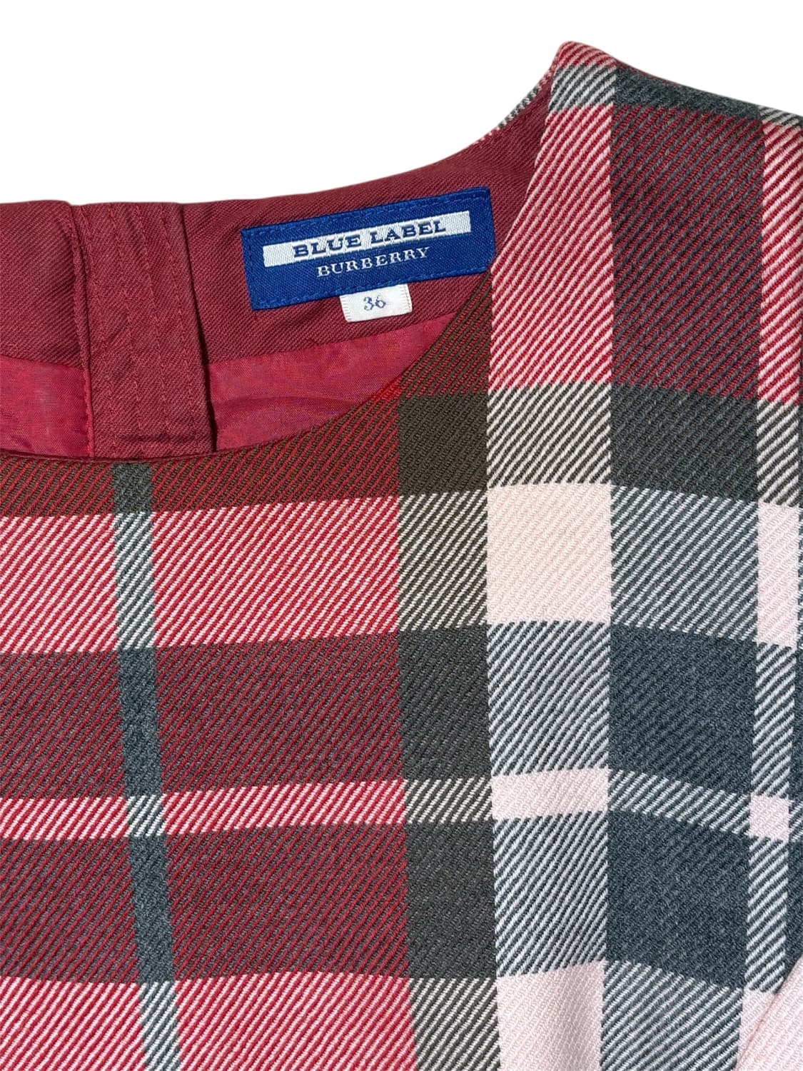 버버리 블루라벨 레드 체크 원피스  상품이미지2