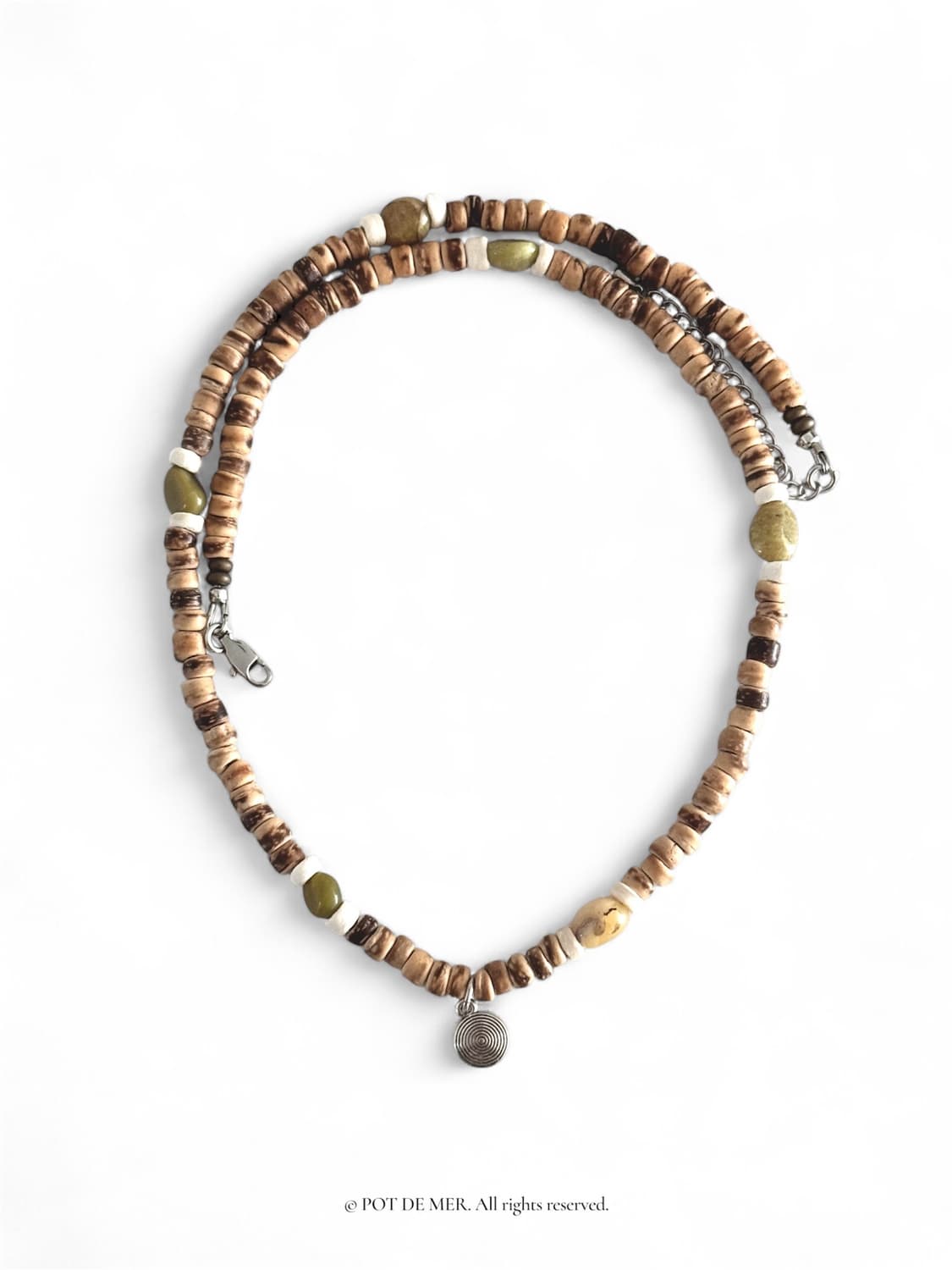 코코넛 옐로우오팔 원석 목걸이 상품이미지2