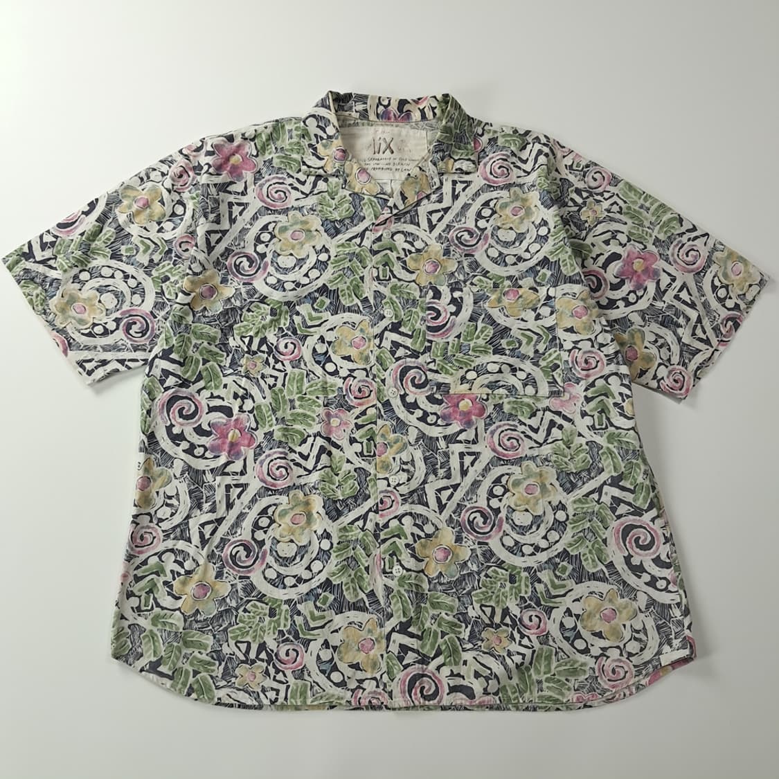 CK419 XL 믹스 90s 레트로 트로피컬 오픈칼라 반팔 셔츠 남방 상품이미지1