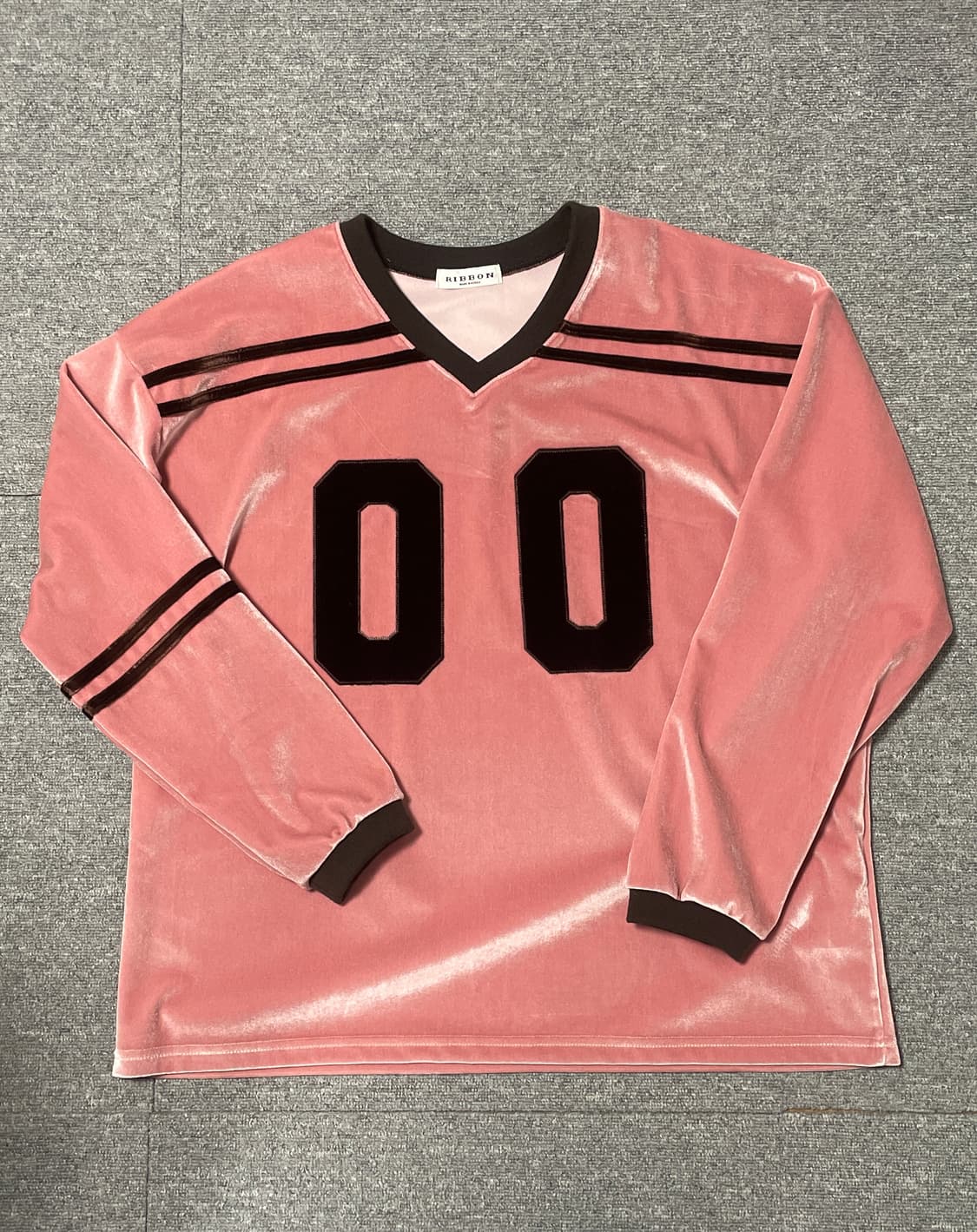 핑크 벨벳 럭비 오버 롱슬리브 긴팔 티셔츠 맨투맨 상품이미지3