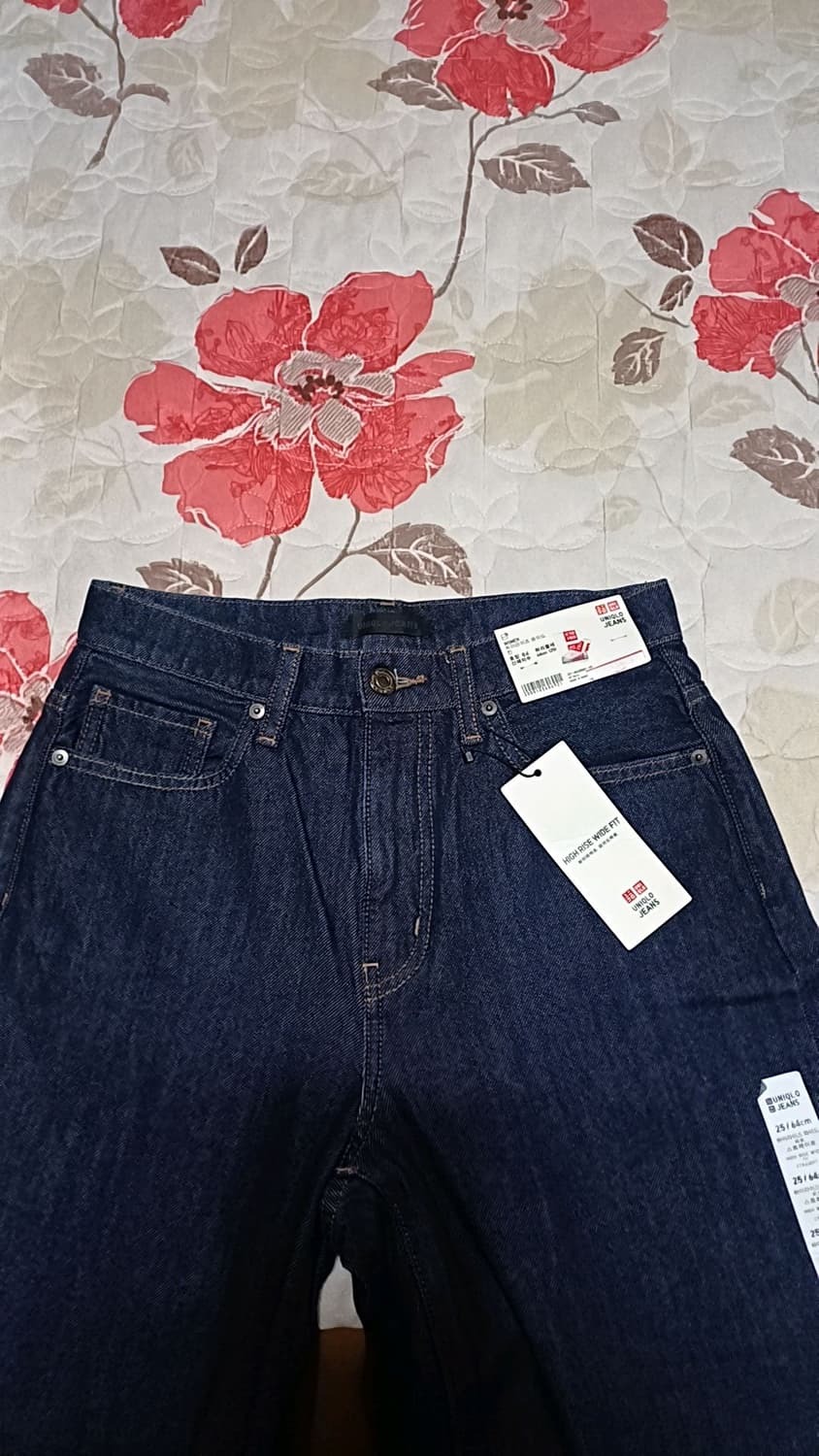 유니클로 미사용 와이드데님팬츠 실측26인치 기장97 상품이미지4