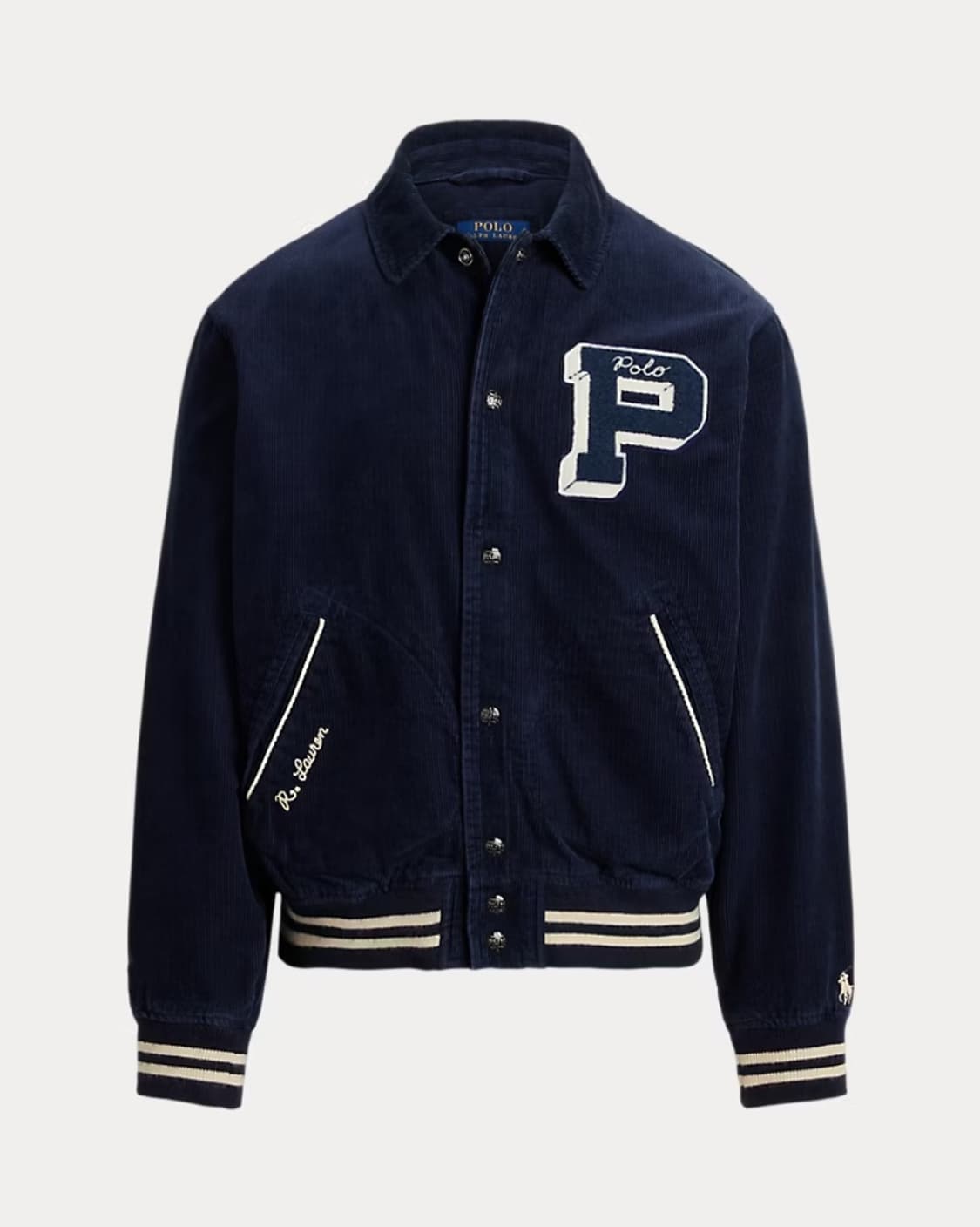 [새상품/M] 폴로 코듀로이 레터 자켓 팝니다. 상품이미지1