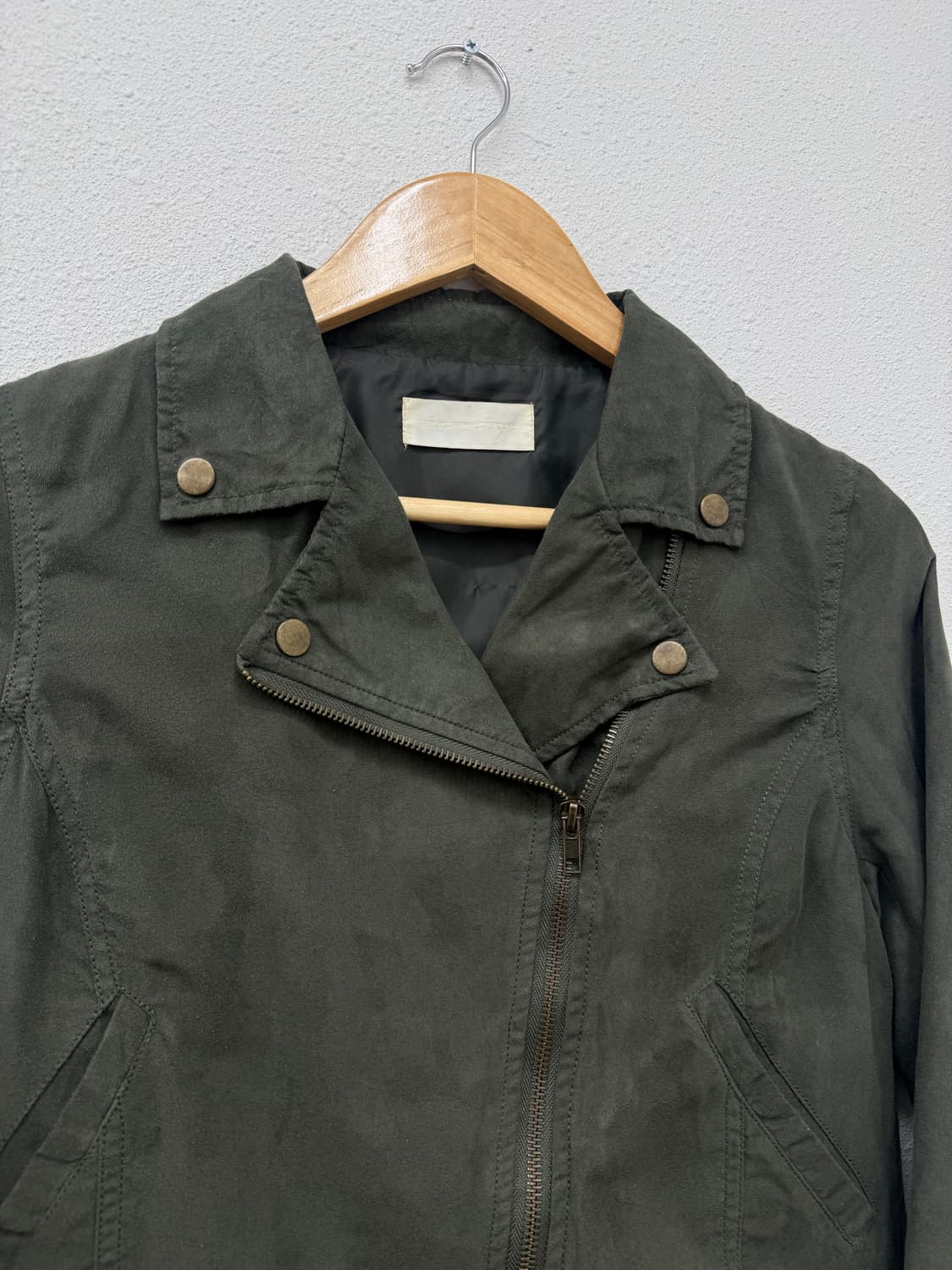 빈티지 카키 스웨이드 라이더 자켓 상품이미지3