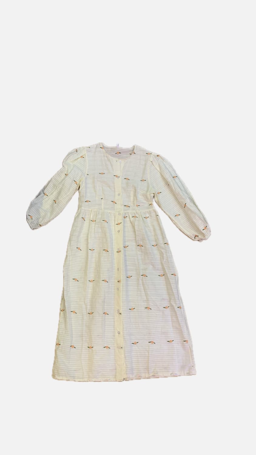 Floral Bud Embroidery Long Shirt Dress 상품이미지1