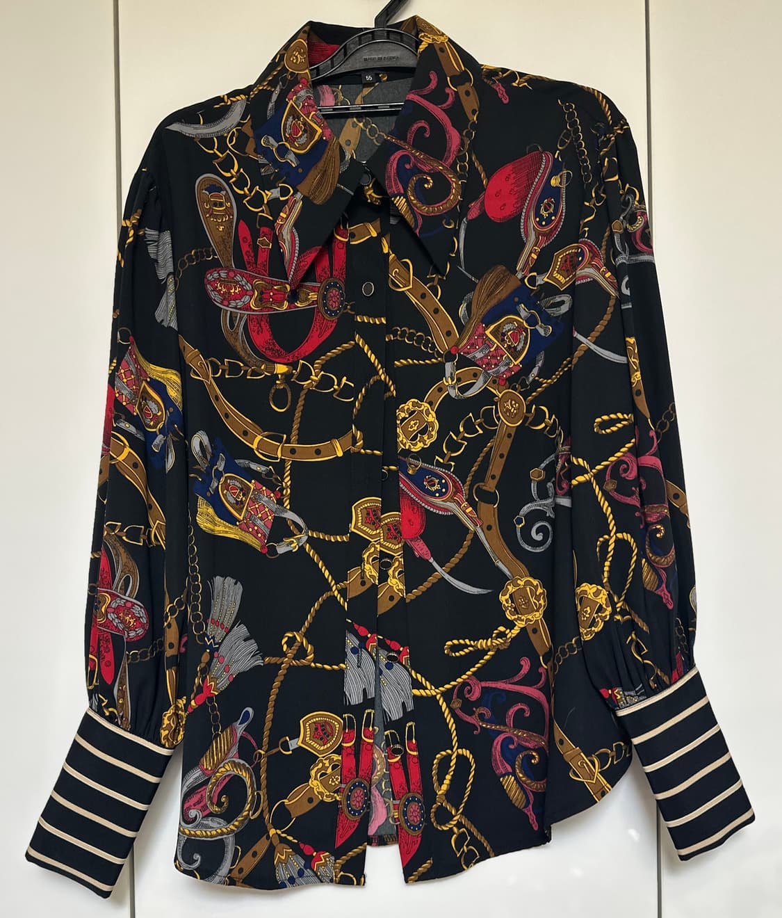 에고이스트 블랙 패턴 블라우스 상품이미지1