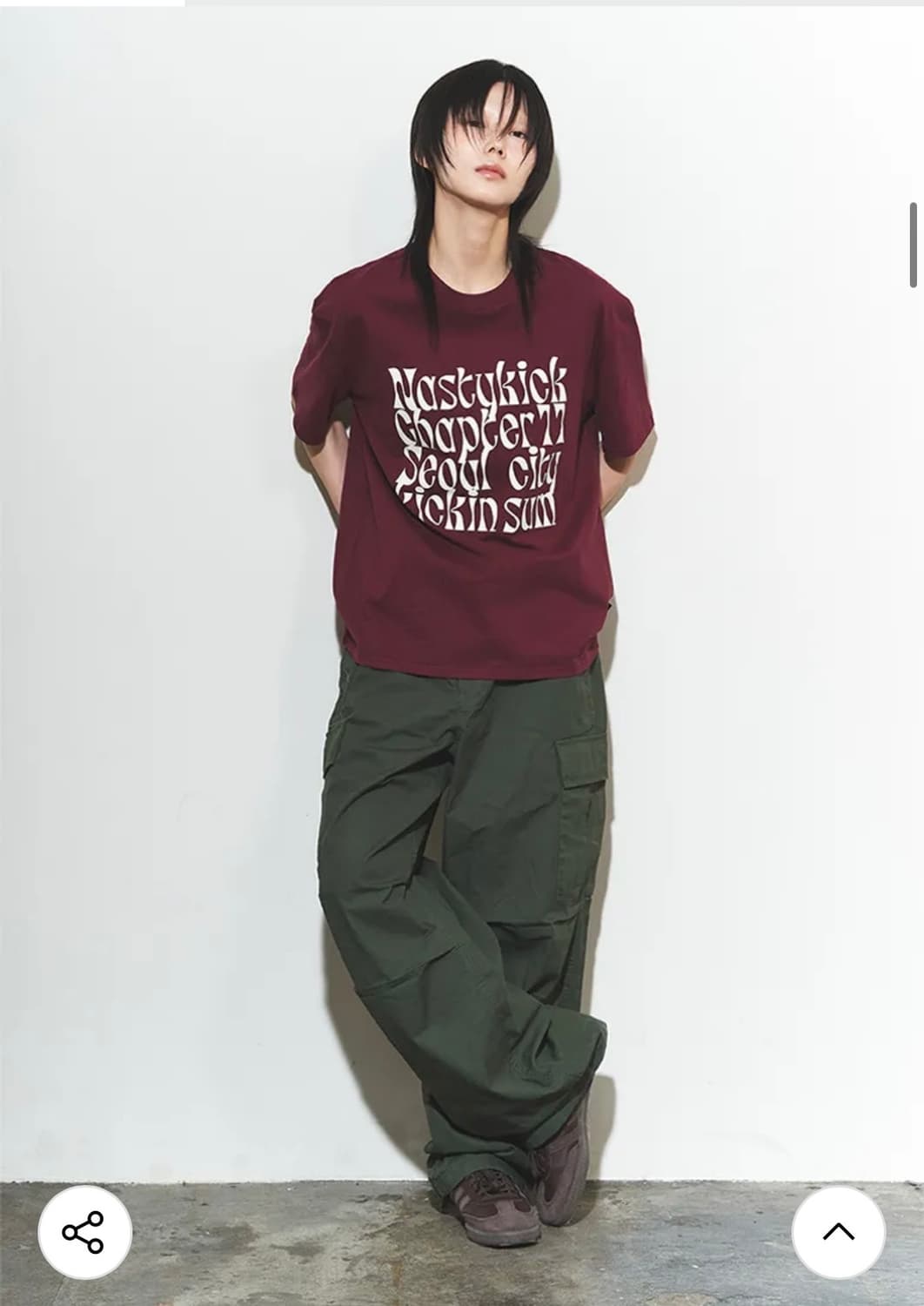 네스티킥(카이파이) Kinsum Logo Tee burgundy XL 상품이미지2