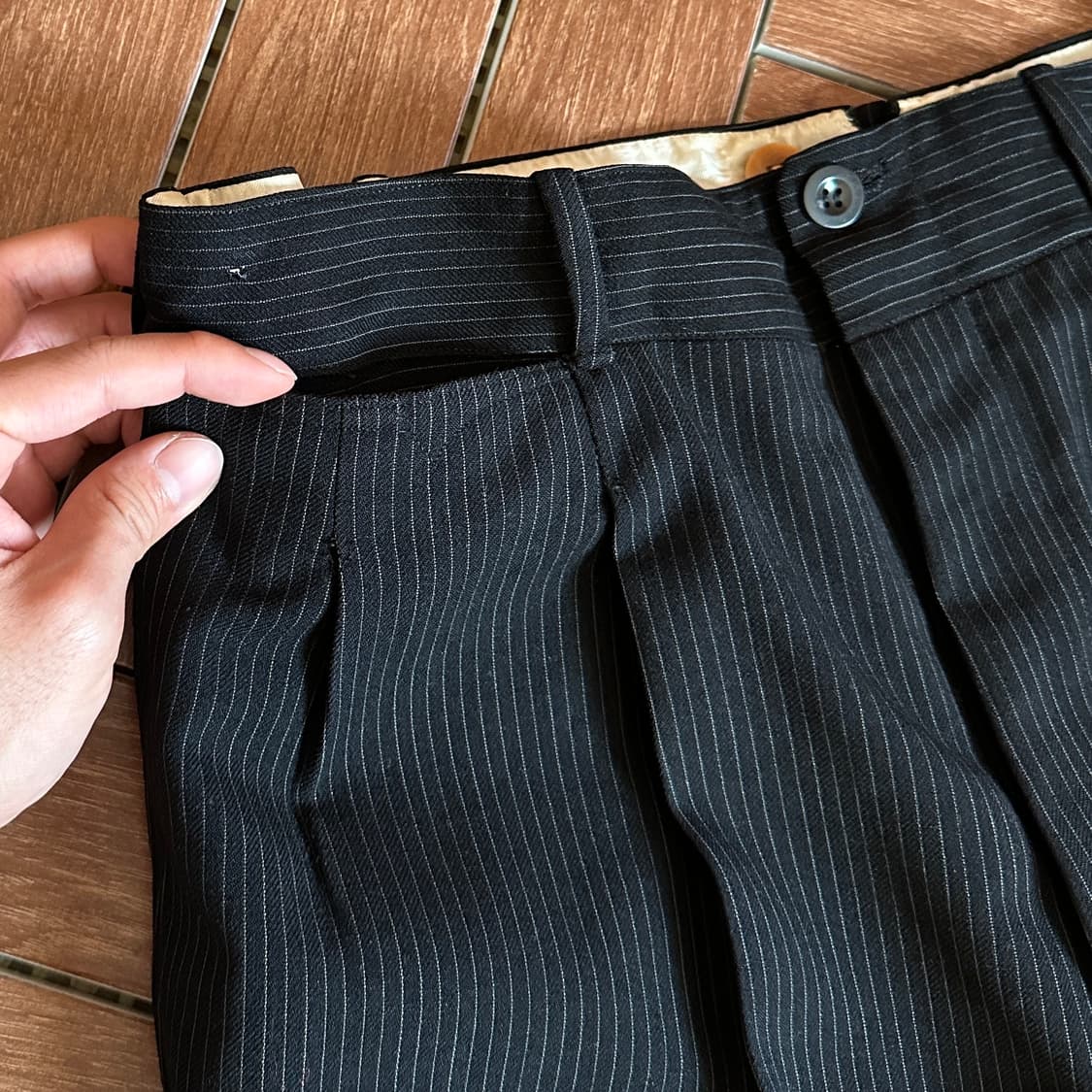 ~80‘s Euro pin striped dress work pants 상품이미지4