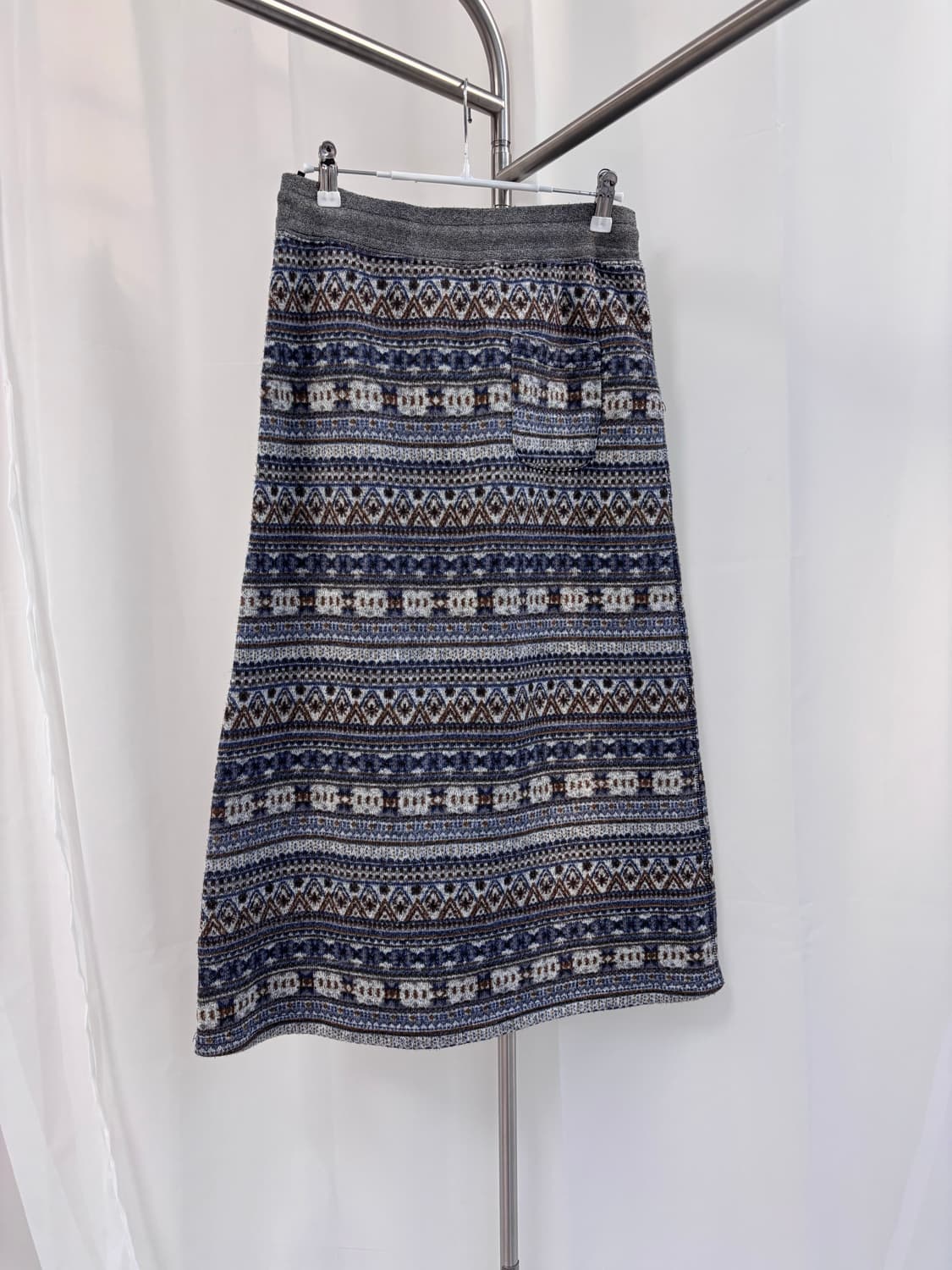 빈티지 노르딕 패턴 롱 스커트 상품이미지4
