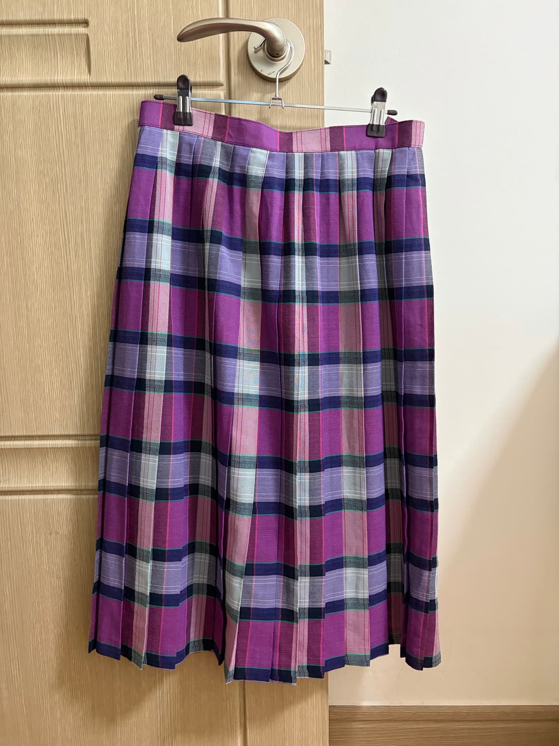 빈티지 체크 플리츠 스커트 상품이미지3