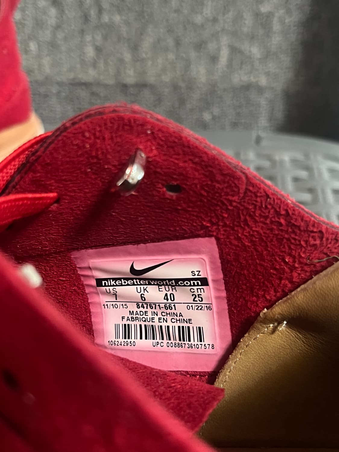 나이키 LAB 맥스1 스웨이드 250 레드 상품이미지4