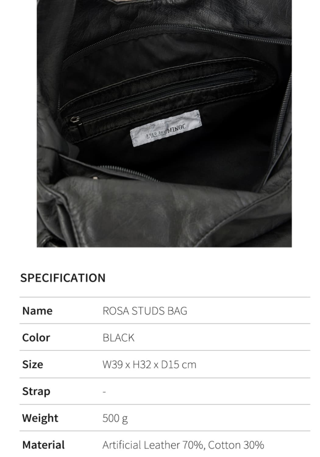 미녹 로사 스터드 숄더백 상품이미지4