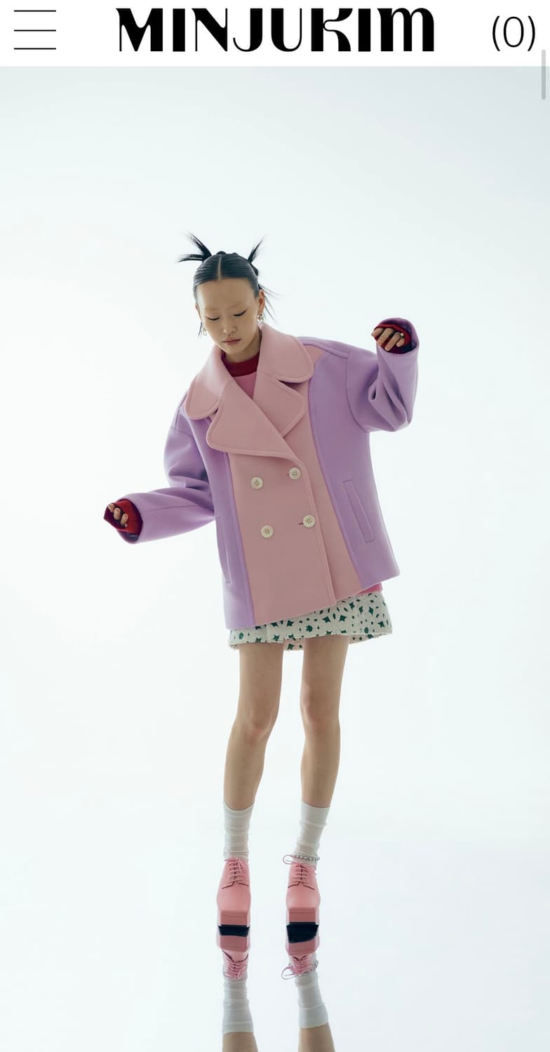 민주킴 minjukim HEART LAPEL HALF COAT 상품이미지1