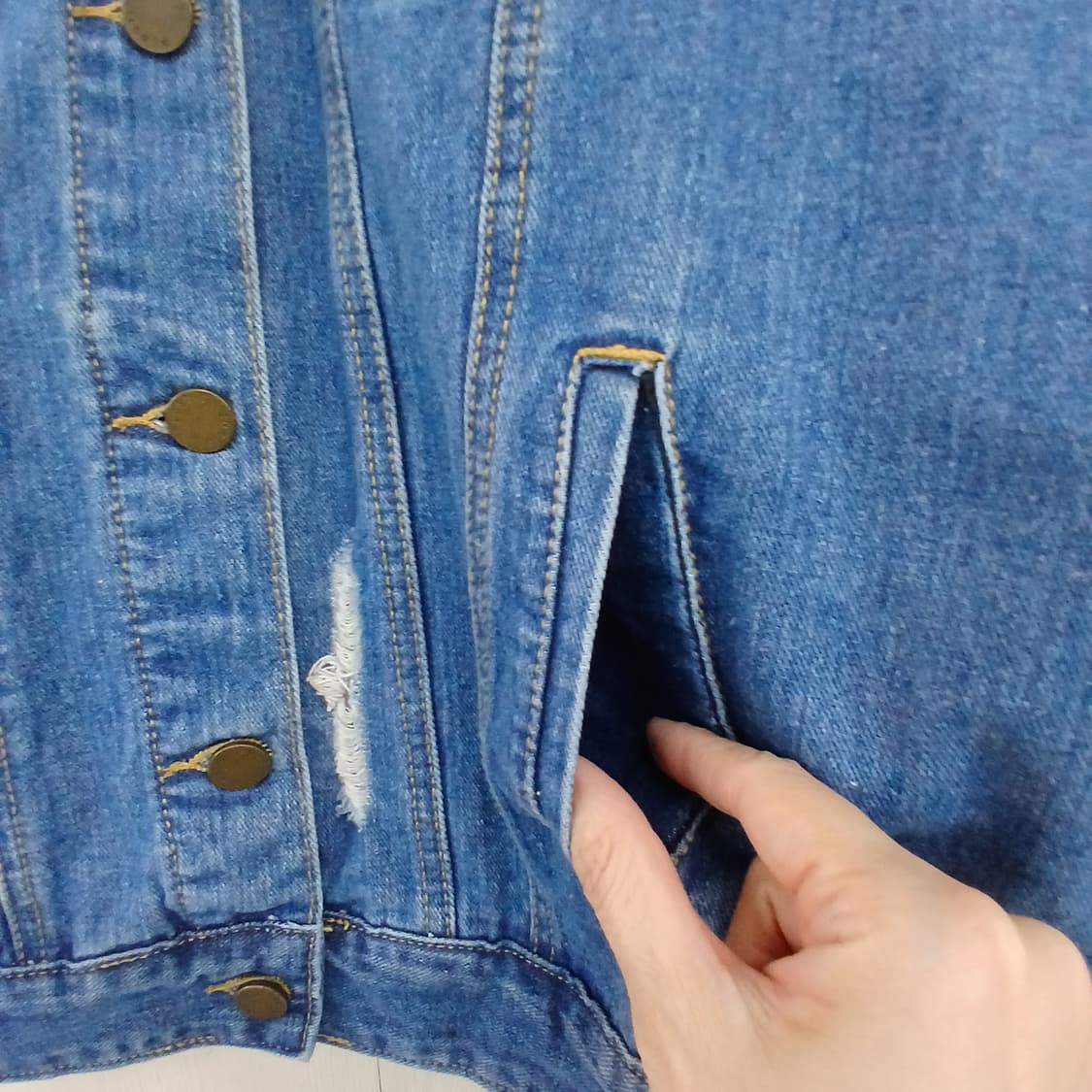 플라스틱아일랜드 데님 청자켓 데미지 상품이미지3