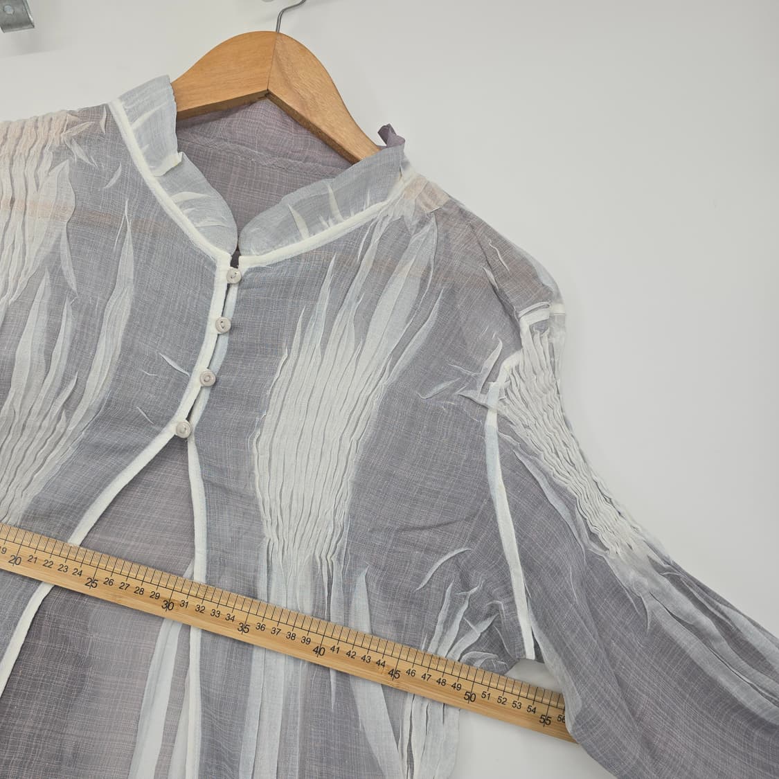 시스루 레이어드 블라우스 세트 나시+가디건 상품이미지4