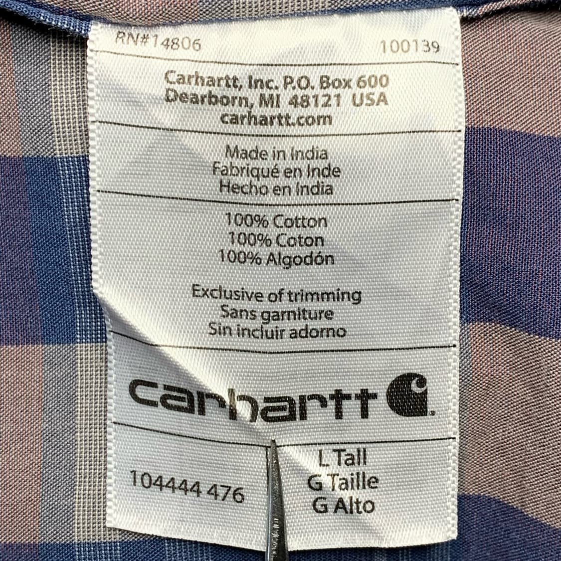 [L] 칼하트 릴렉스드핏 타탄체크 워크셔츠 상품이미지5