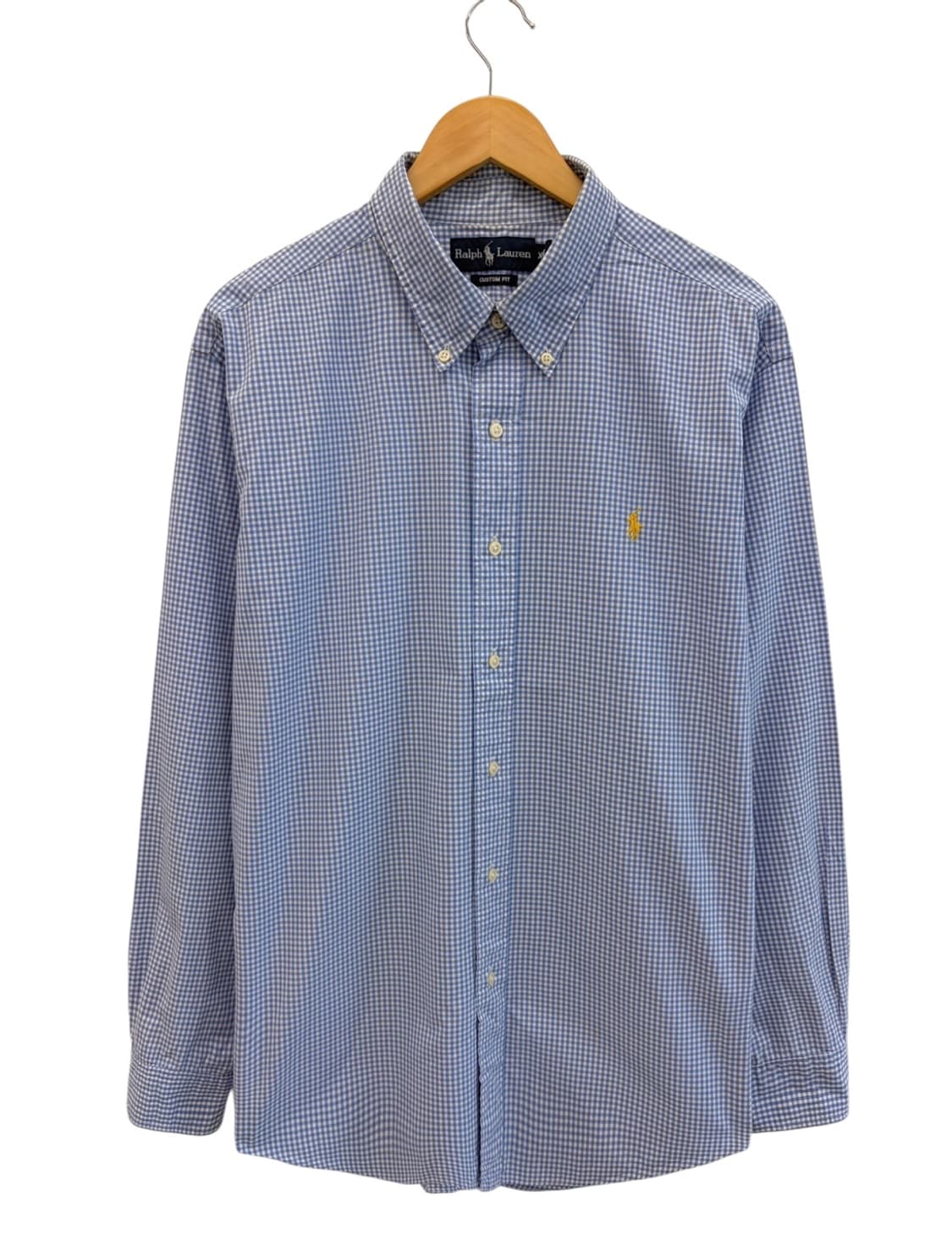 폴로 깅엄 체크 셔츠 화이트&스카이블루 (2XL) 상품이미지1
