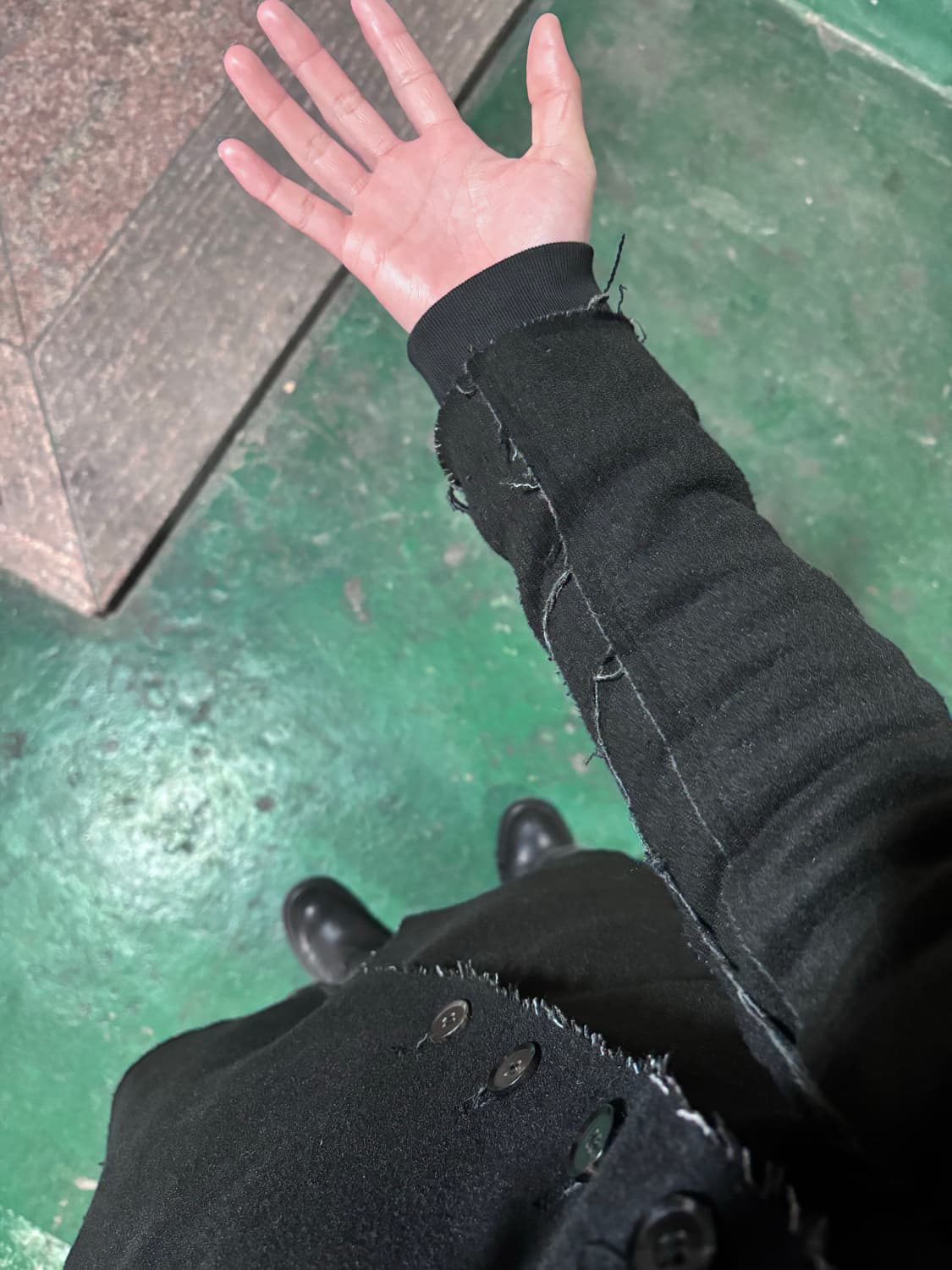 NOID 노아이디 로우엣지 커팅 울 후드 코트 상품이미지3