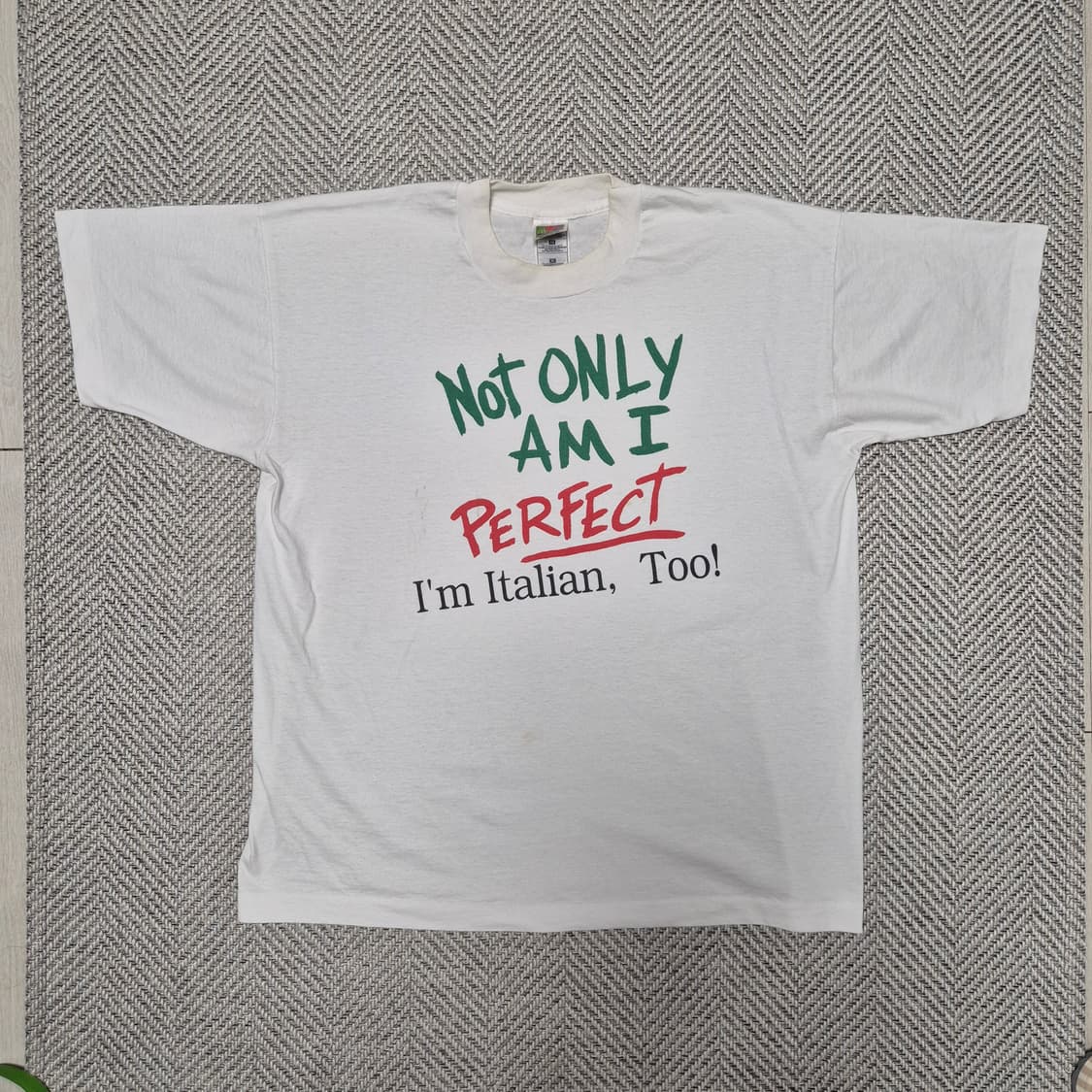 90s Fruit of the loom 싱글스티치 슬로건 티셔츠 (XL) 상품이미지1