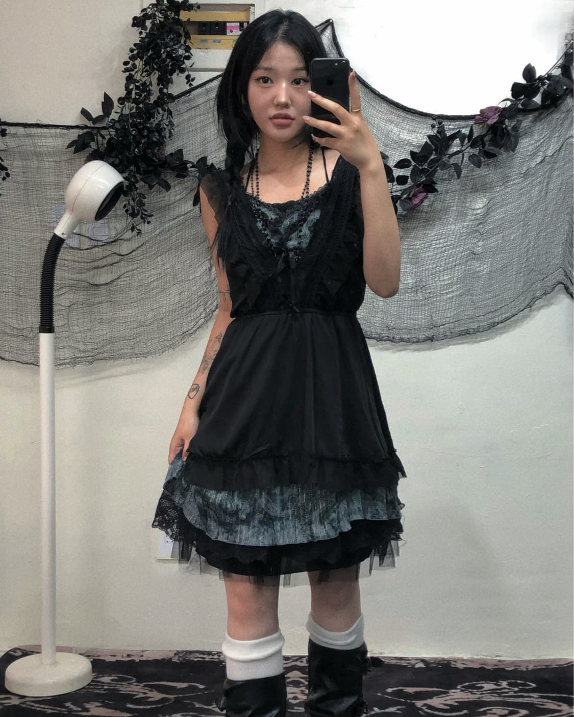 블루블랙 오리엔탈 원피스 세트 상품이미지1
