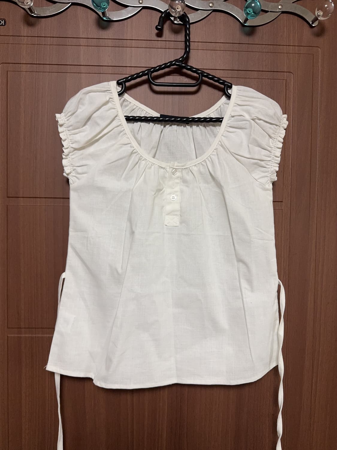 무나) 빈티지 에이블리 쉬인 모리걸 퍼프 소매 반팔 블라우스 상품이미지3