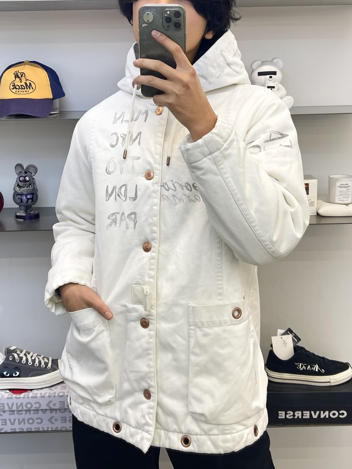 엠포리오 아르마니 U.S.N 밀리터리 레터링 후드 파카 상품이미지2