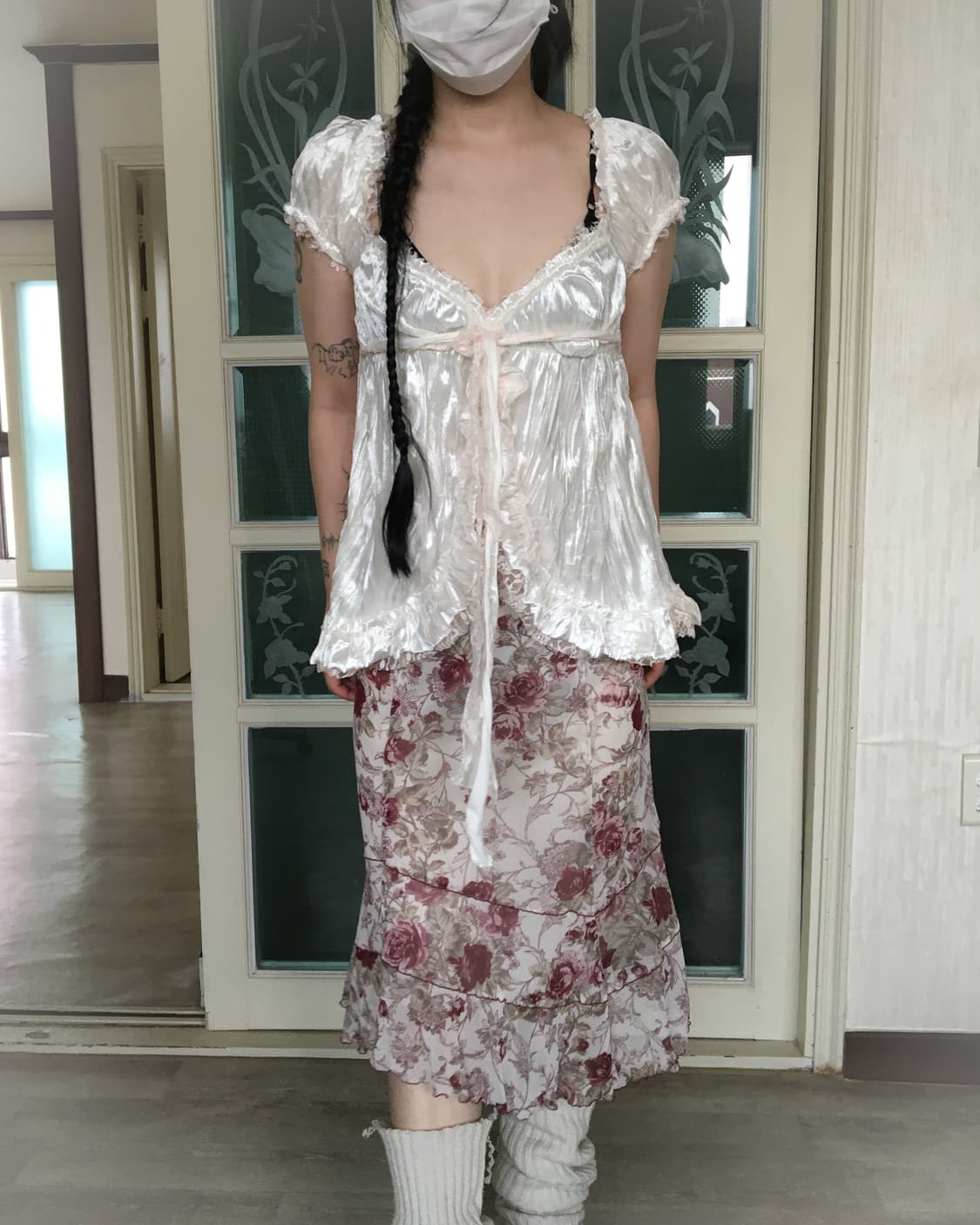 Liz Lisa lace trimming velvet top 상품이미지1