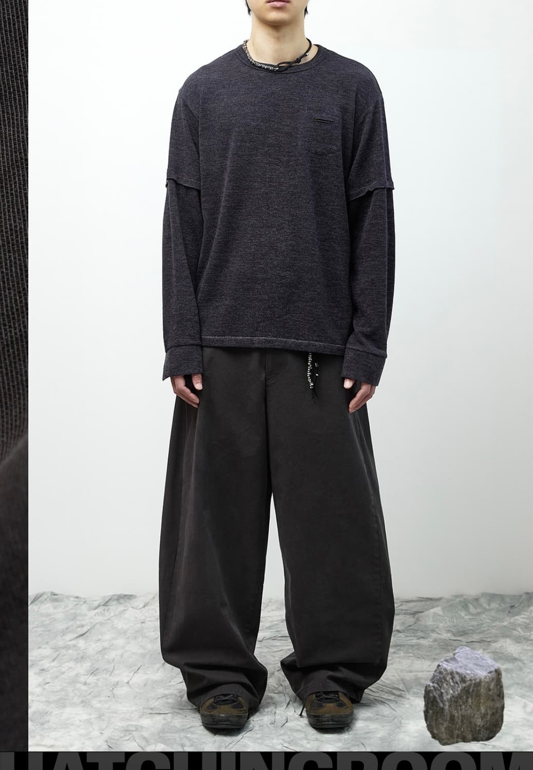 (2) 해칭룸 와이드 커브 트라우저 상품이미지1