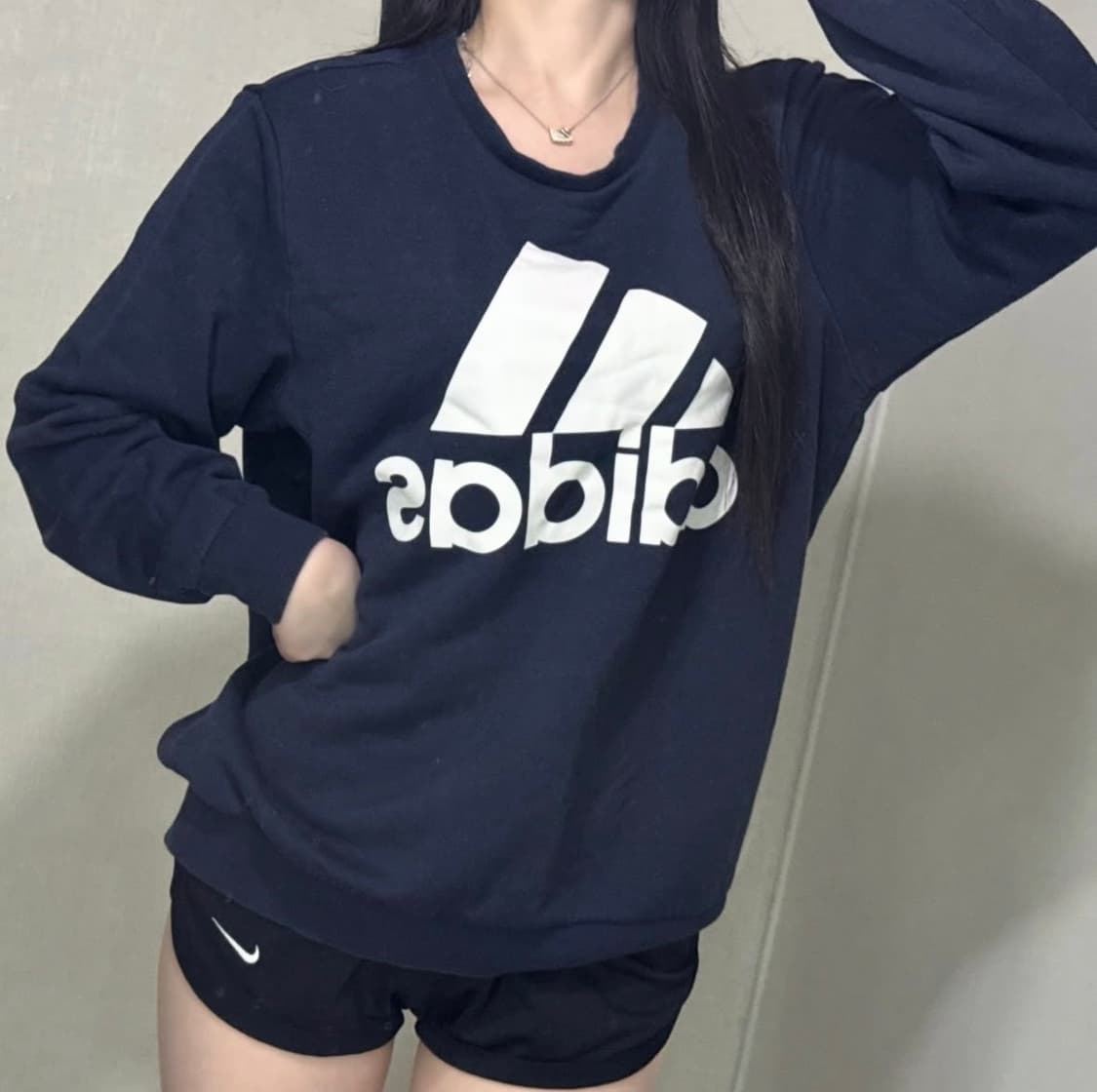 아디다스 빅 삼선로고 맨투맨 💙 상품이미지2