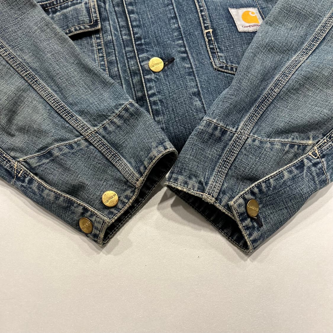[L] 90s 칼하트 데님 워크 자켓 데님커버올 A688 상품이미지6