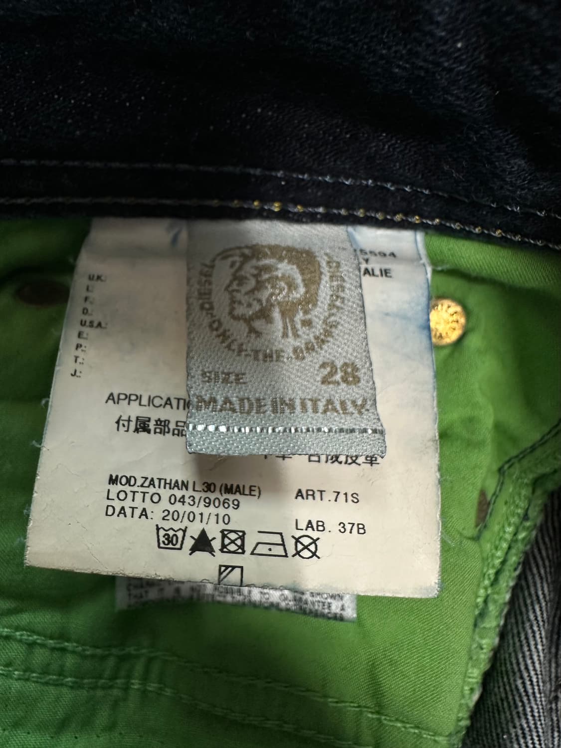 디젤 자탄 슬림 부츠컷 청바지 W28 L30 상품이미지7