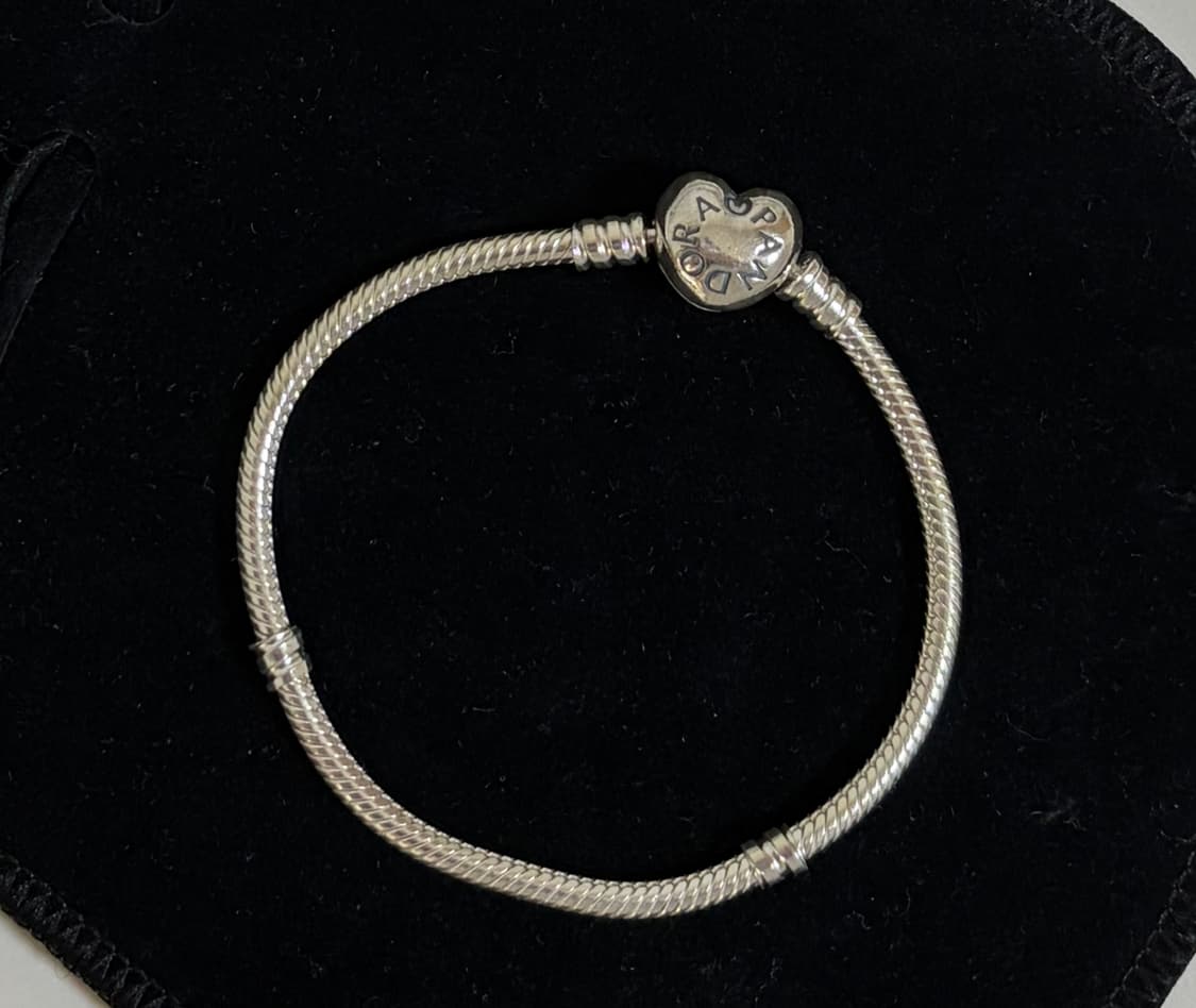 판도라 모먼트 하트 클래습 스네이크 체인 실버 팔찌 상품이미지1