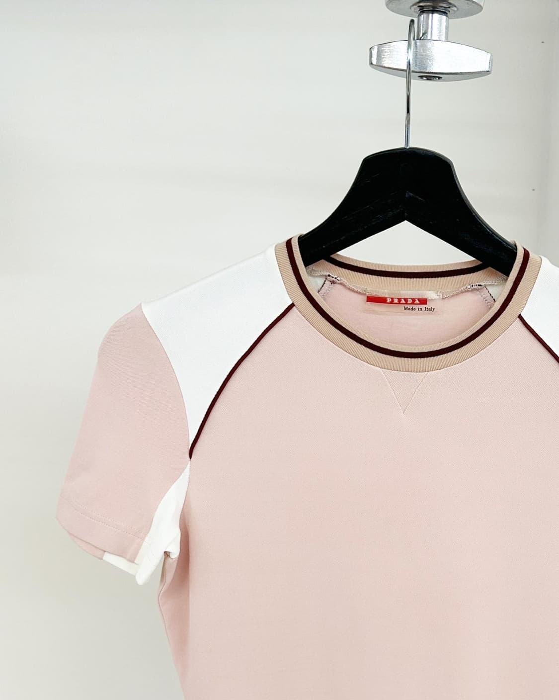 프라다 핑크 레드탭 코튼 하프티 상품이미지2