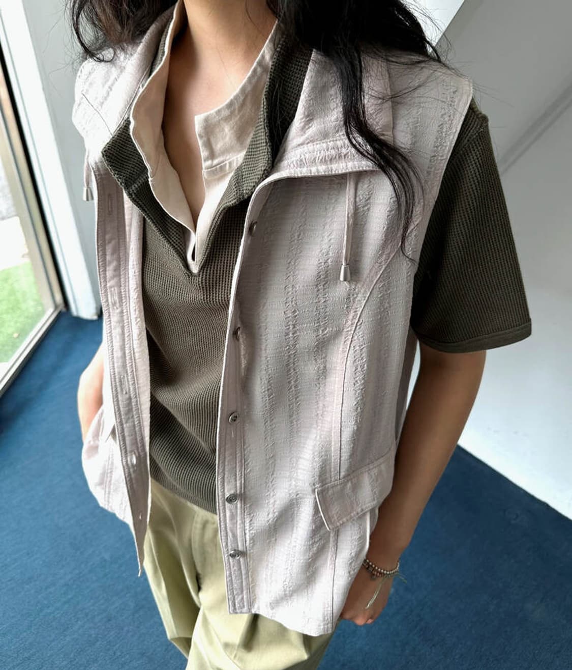 Utility design 2way neck gilet 상품이미지8