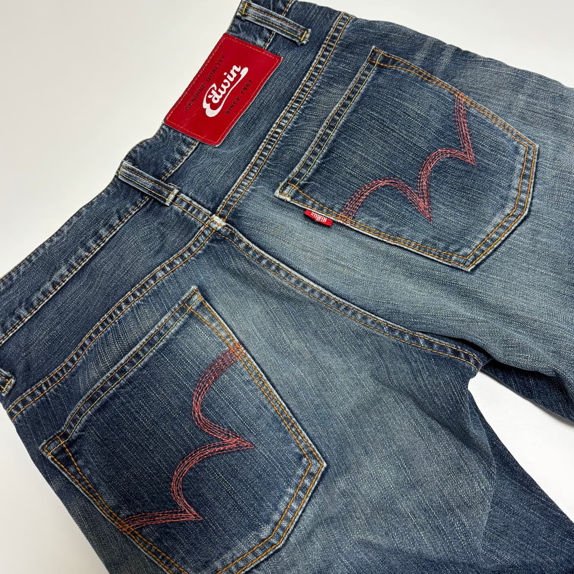 에드윈(EDWIN) 빈티지 워싱 데님 하프 팬츠 상품이미지3