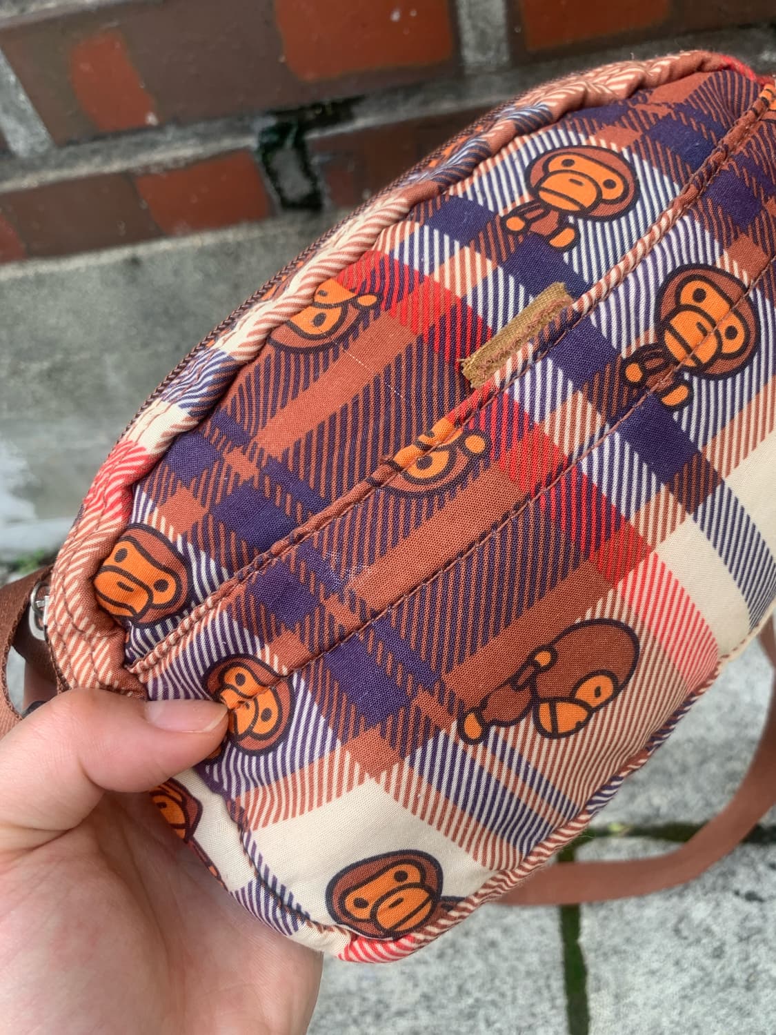 (빈티지)Bape 베이프 베이비 마일로 체크 숄더 크로스백 상품이미지6