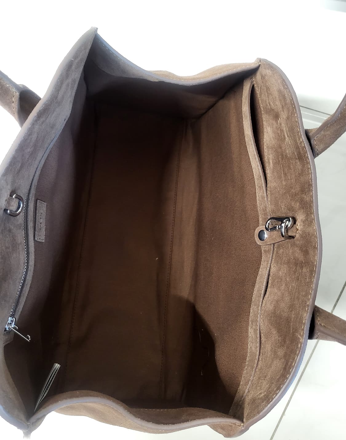 Cos 스튜디오 스몰 볼링백 브라운 스웨이드  상품이미지7