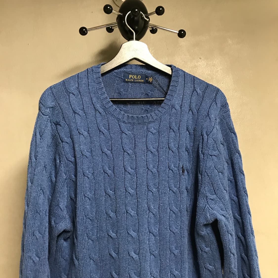 폴로 랄프로렌 케이블 니트 블루 M 상품이미지2